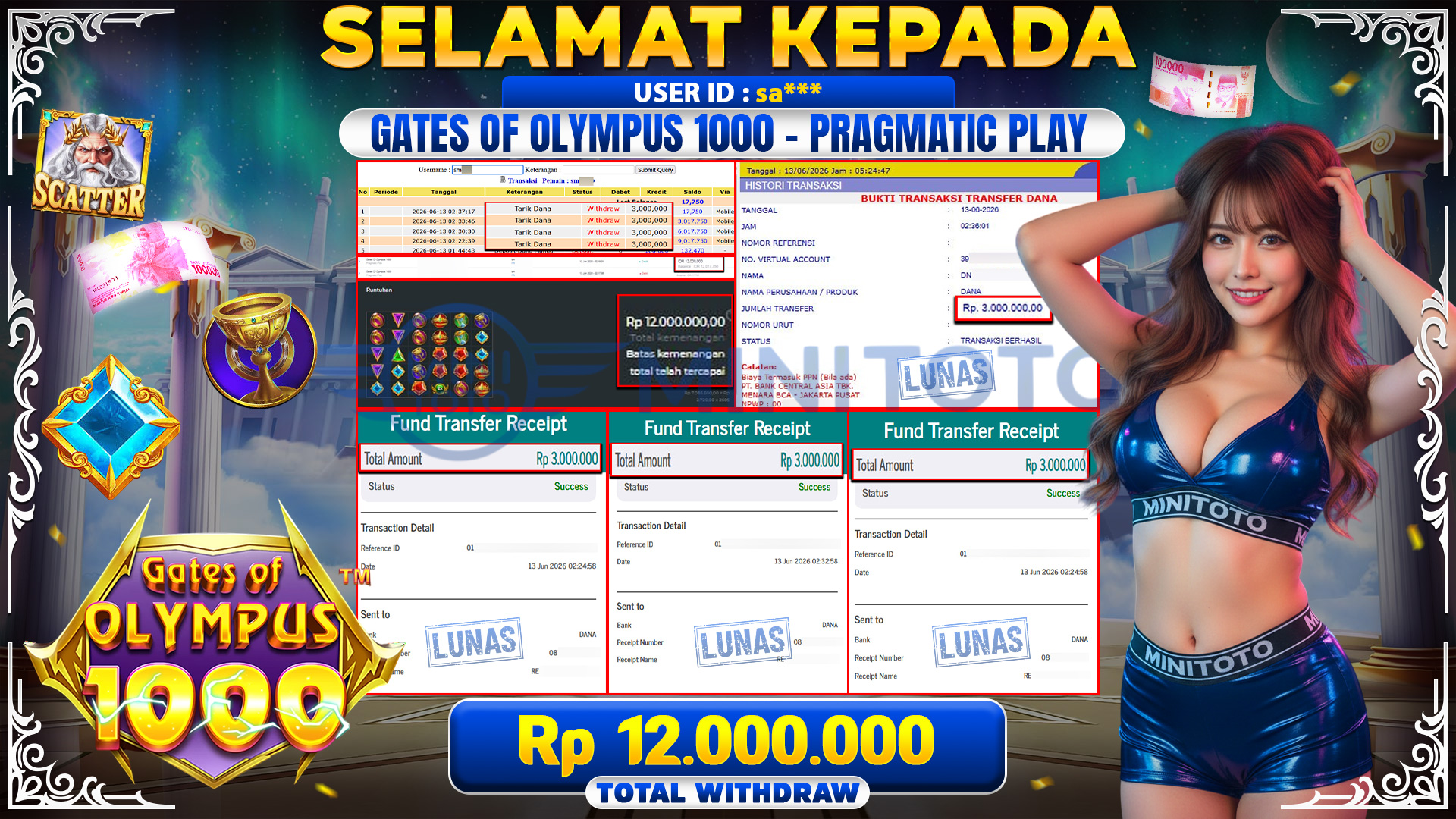 BUKTI JACKPOT GATES OF OLYMPUS 1000-PRAGMATIC PLAY 
