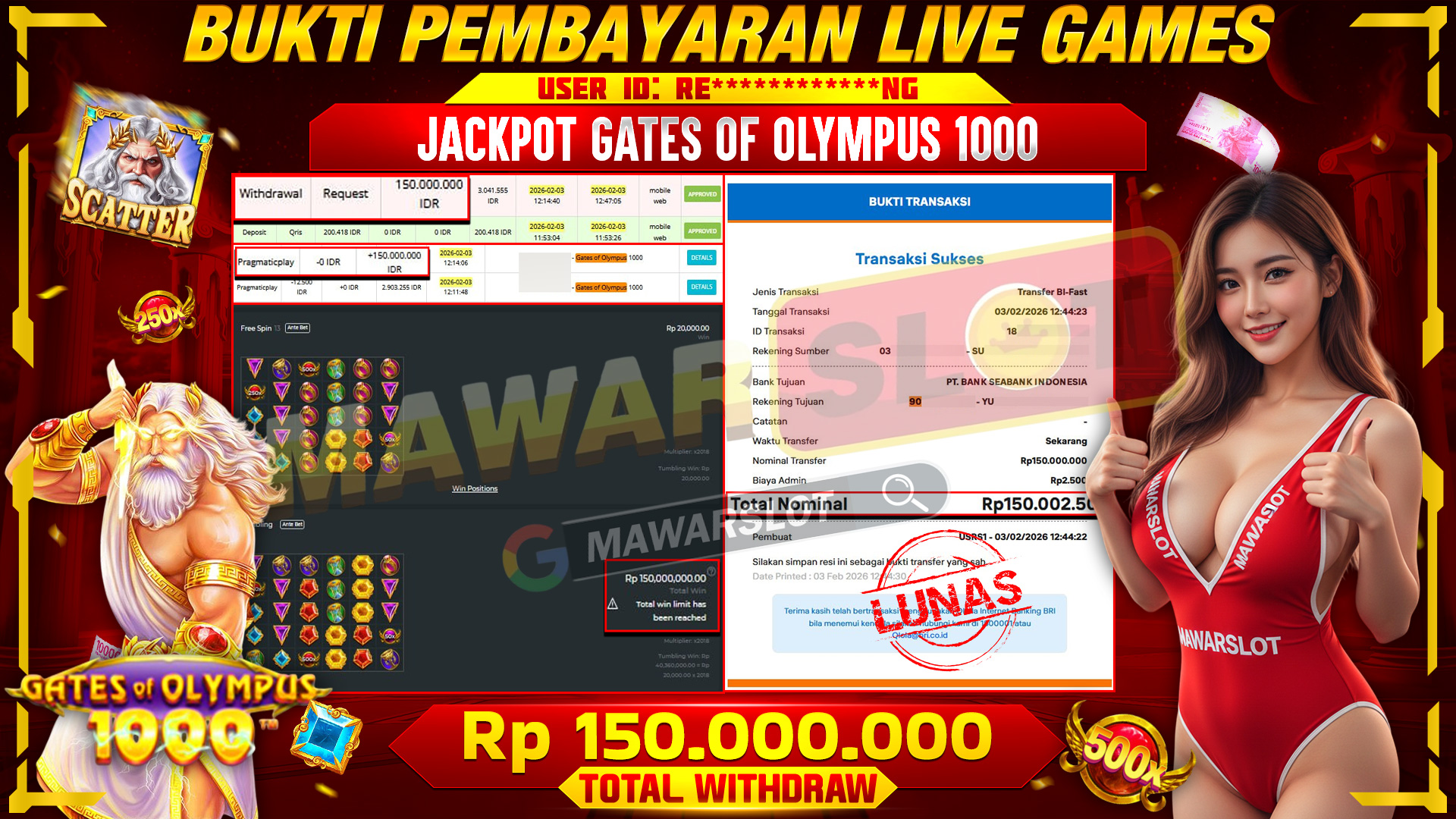 Petir Tanpa Ampun! Gates of Olympus 1000 Meledak 150 Juta