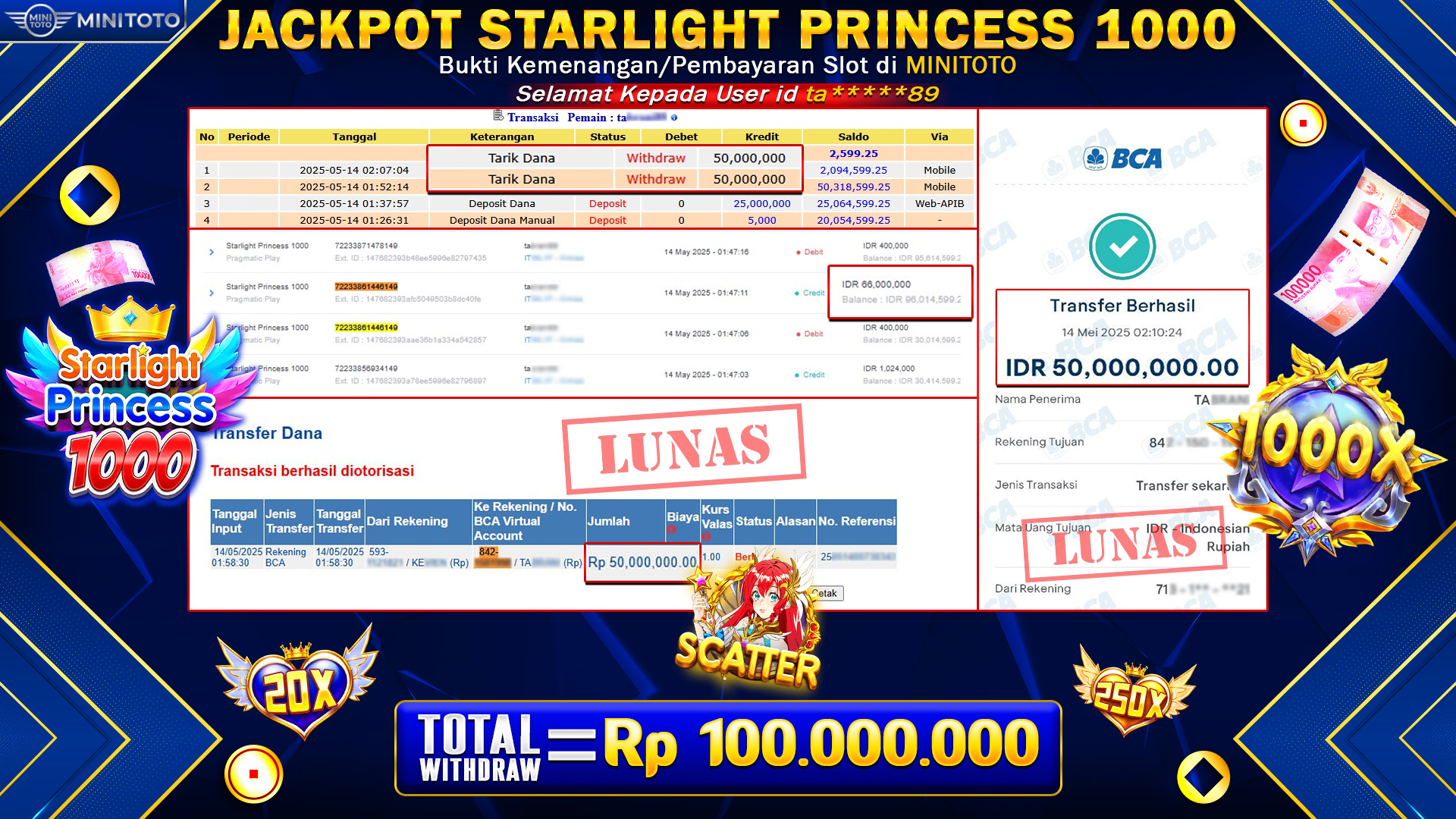 JACKPOT STARLIGHT PRINCESS 1000