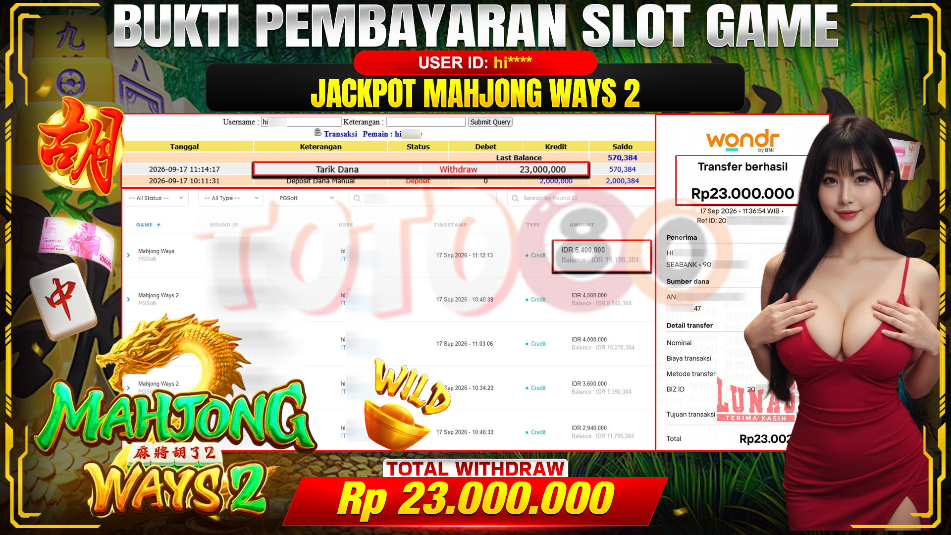 💰🎉 TOTO80 – JACKPOT SLOT MAHJONG  WAYS 2 RP. 23,000,000,-  TELAH DIBAYARKAN!💰🎉