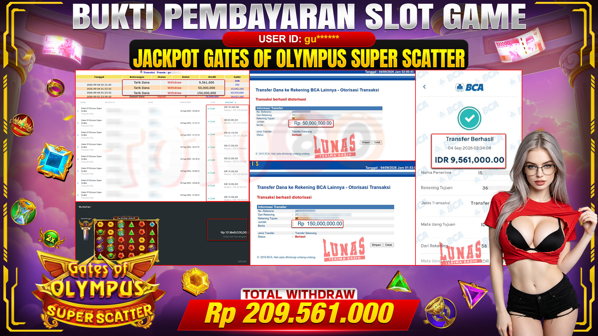 💰🎉 TOTO80 – JACKPOT SLOT GATES OF OLYMPUS  SUPER SCATTER  RP. 209,561,000,-  TELAH DIBAYARKAN!💰🎉