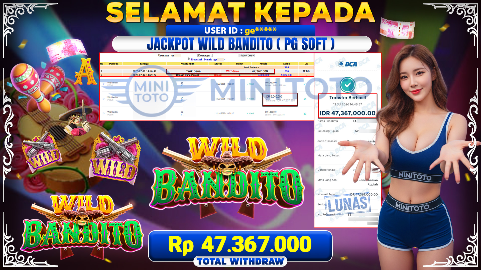 BUKTI JACKPOT Wild Bandito PGSoft