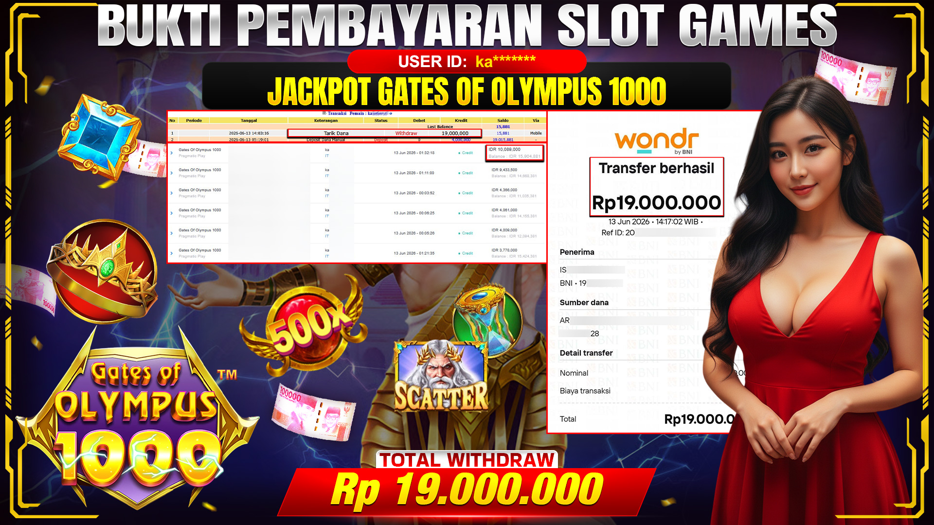 💰🎉 TOTO80 – JACKPOT SLOT GATES OF OLYMPUS 1000  RP. 19,000,000,- TELAH DIBAYARKAN!💰🎉