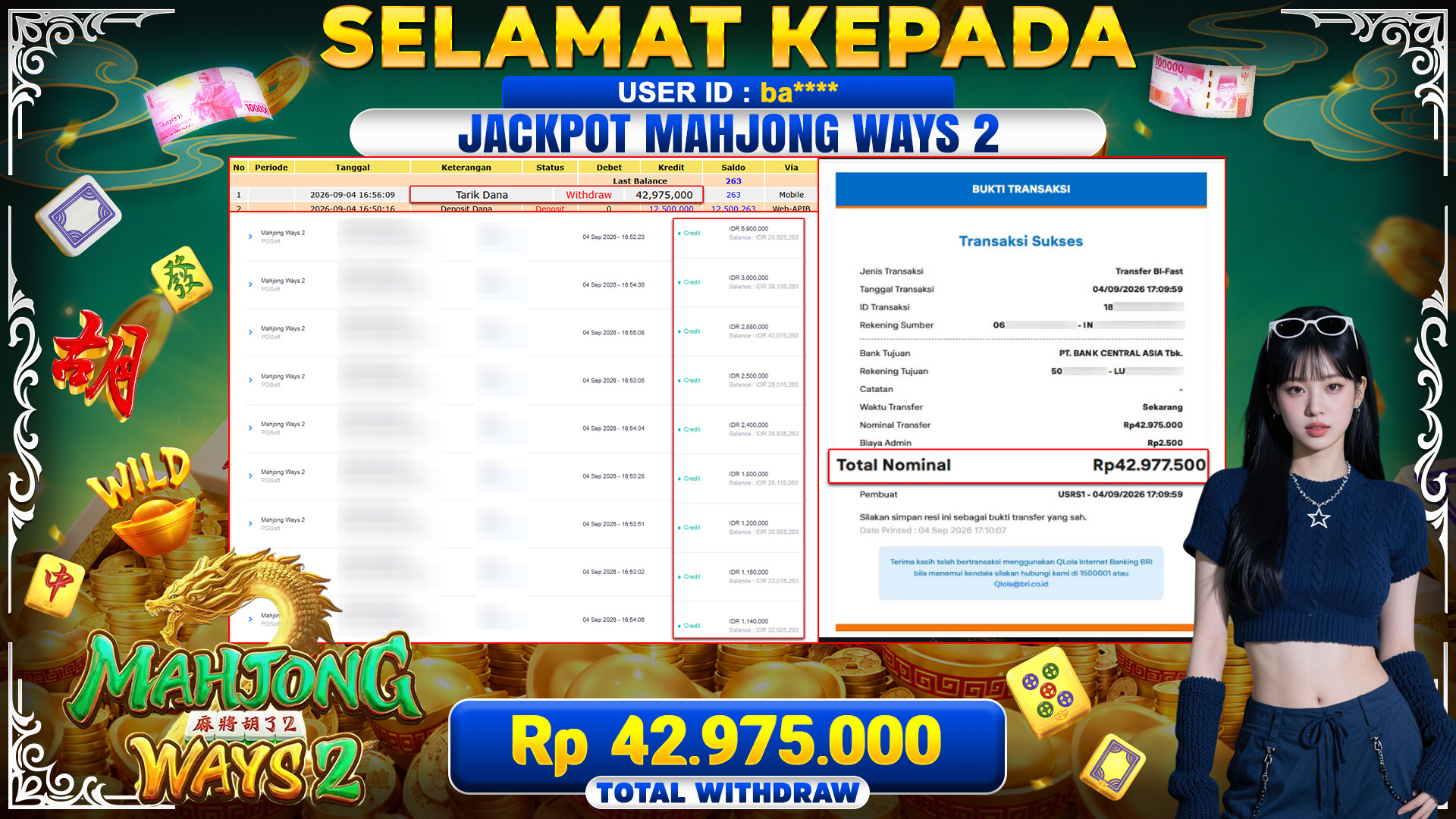 BUKTI JACKPOT MAHJONG WAYS 2 - PG SOFT