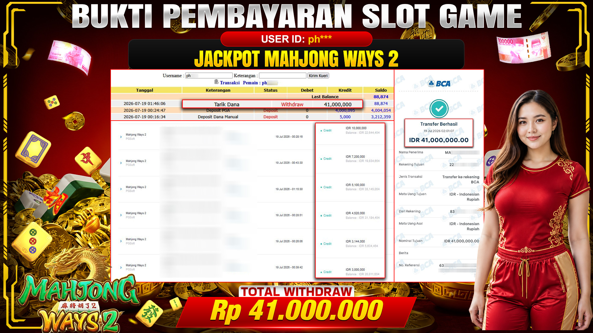 💰🎉 TOTO80 – JACKPOT SLOT MAHJONG  WAYS 2 RP. 41,000,000,-  TELAH DIBAYARKAN!💰🎉