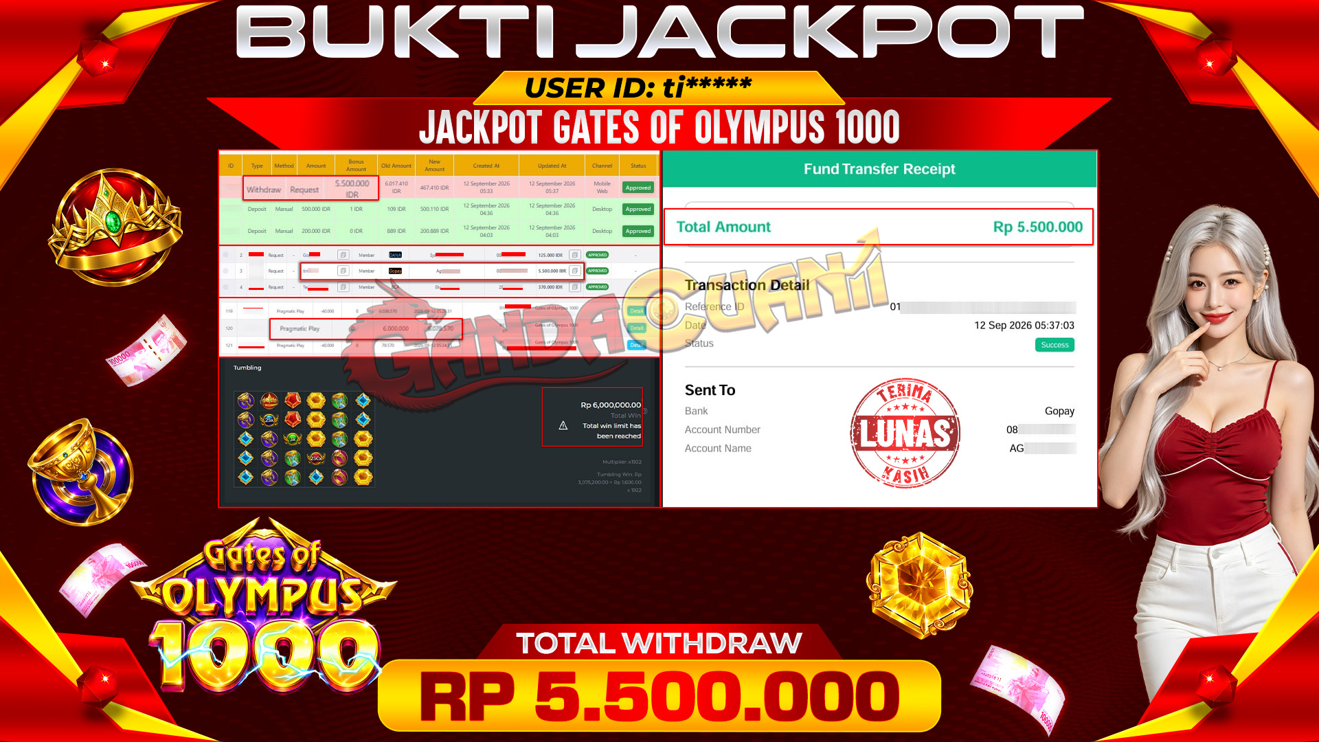 BUKTI JACKPOT GATES OF OLYMPUS  1000