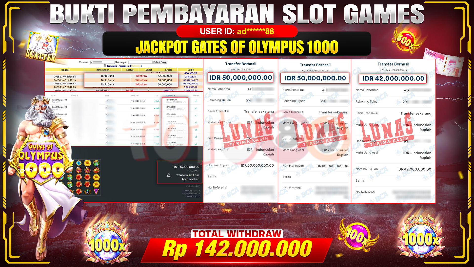 🎉 TOTO80 – JACKPOT SLOT GATES OF OLYMPUS 1000 RP.142,000,000,- TELAH DIBAYARKAN! 🎉
