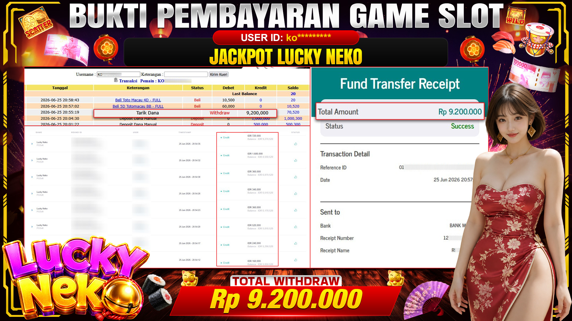 💰🎉  TOTO80 – JACKPOT SLOT LUCKY NEKO RP. 9,200,000,- TELAH DIBAYARKAN! 💰🎉 
