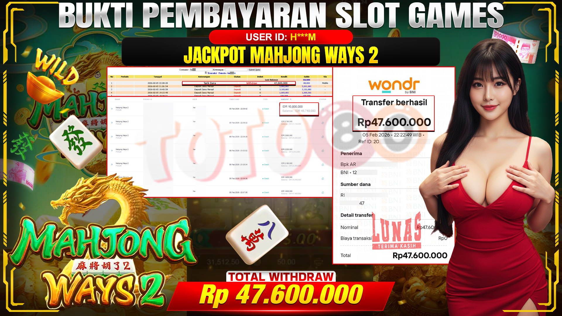 🎉 TOTO80 – JACKPOT SLOT MAHJONG WAYS 2 RP.47,600,000,- TELAH DIBAYARKAN! 🎉