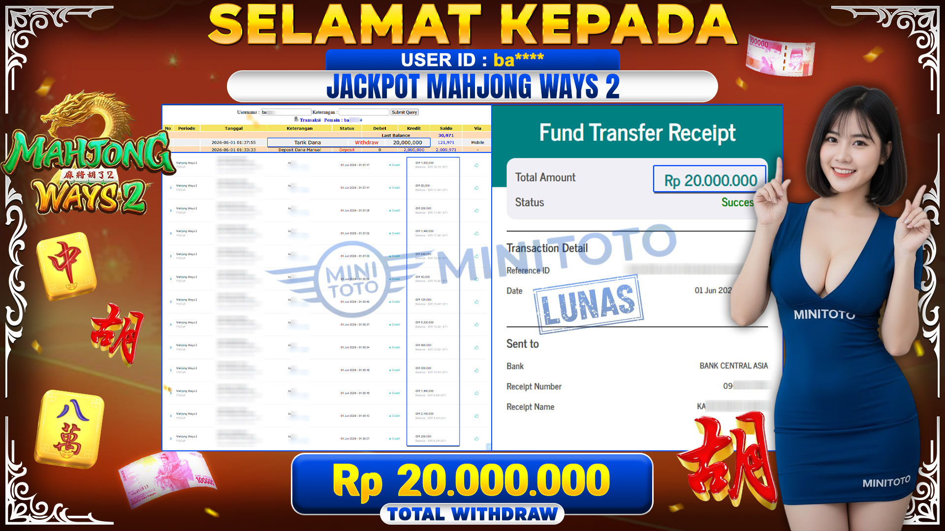 BUKTI JACKPOT MAHJONG WAYS 2 - PG SOFT