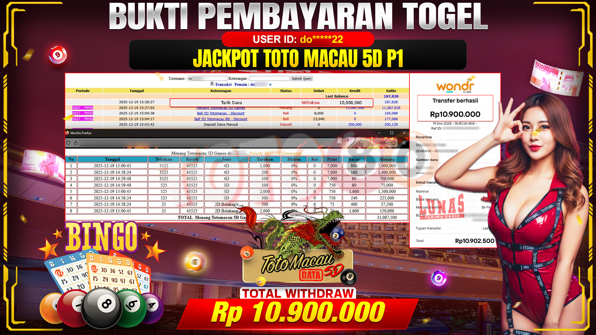 🎉 TOTO80 – JACKPOT TOGEL MACAU 5D RP. 10,900,000,- TELAH DIBAYARKAN! 