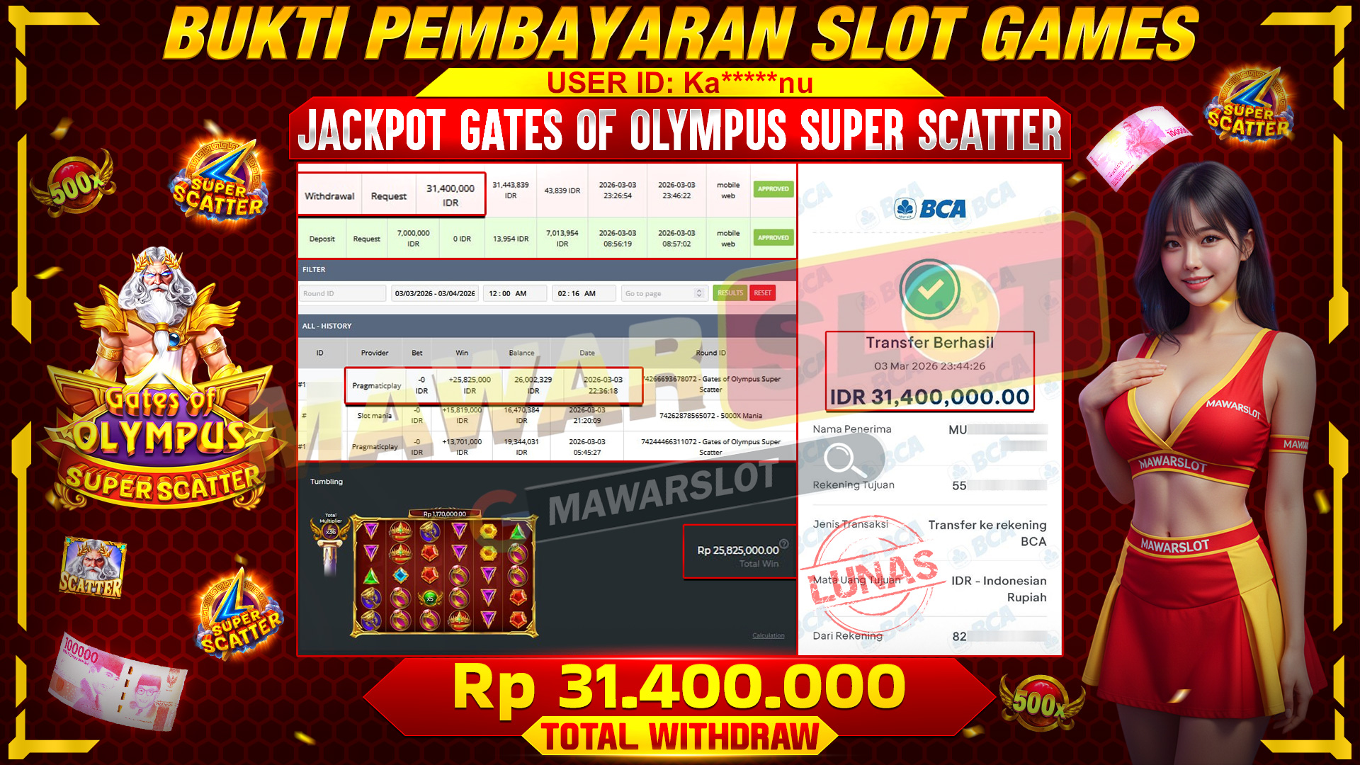 Kekayaan Turun dari Langit Olympus