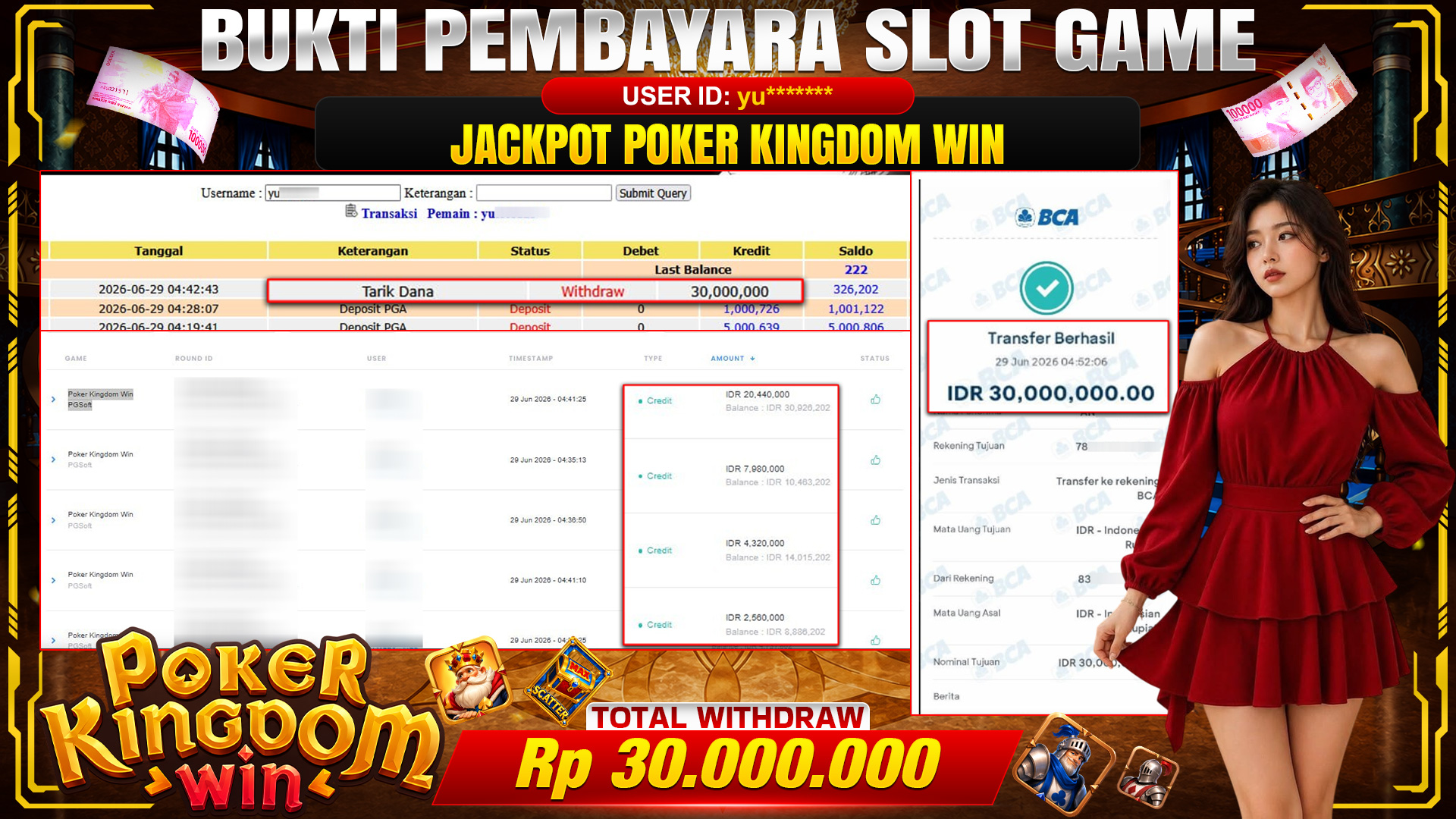 💰🎉 TOTO80 – JACKPOT SLOT POKER KINGDOM WIN RP. 30,000,000,-   TELAH DIBAYARKAN!💰🎉