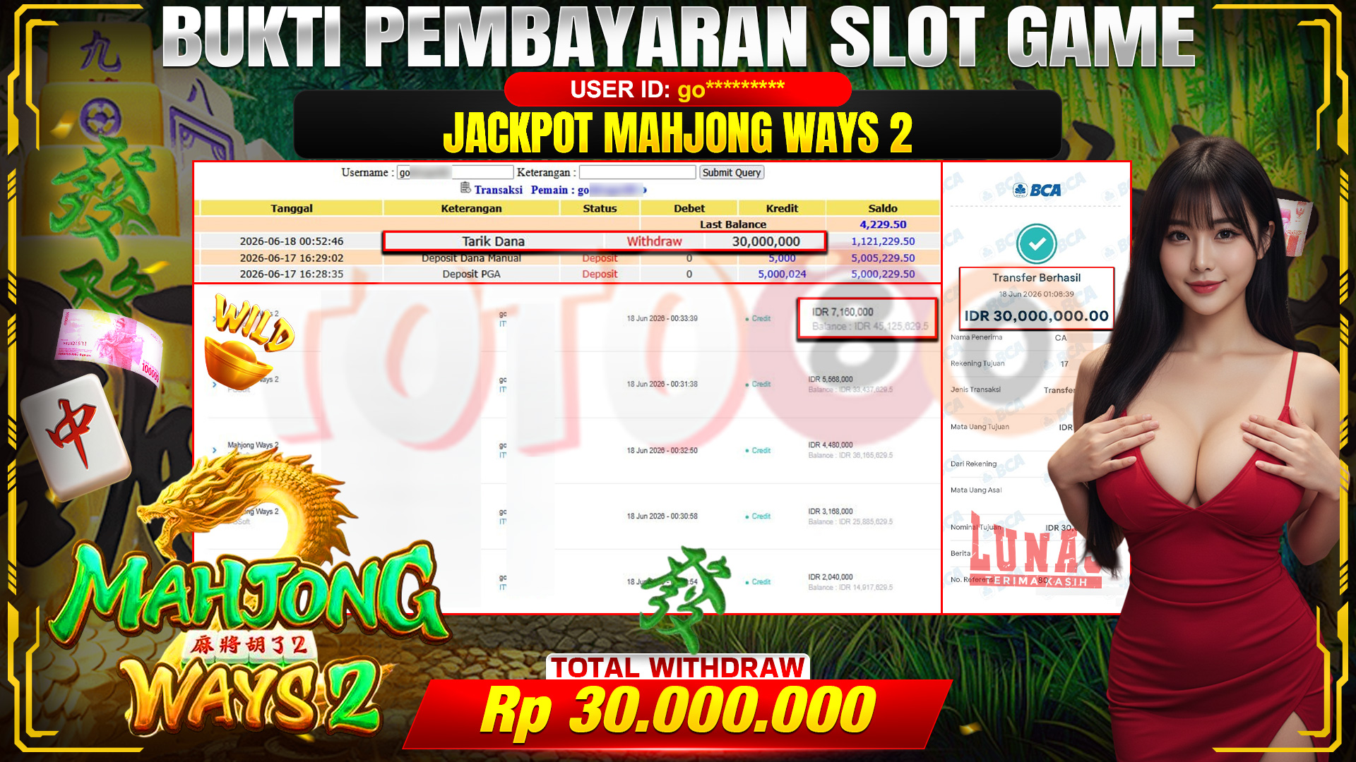 💰🎉 TOTO80 – JACKPOT SLOT MAHJONG  WAYS 2 RP. 30.000,000,-  TELAH DIBAYARKAN!💰🎉