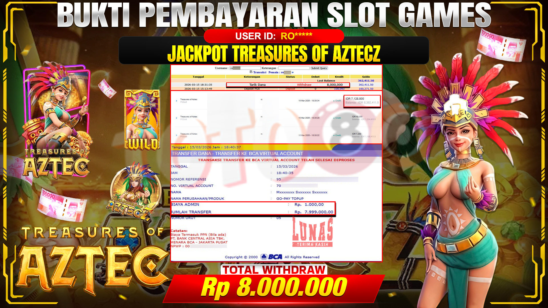 💰🎉 TOTO80 – JACKPOT TREASURE OF AZTECS RP. 8,000,000,- TELAH DIBAYARKAN! 💰🎉