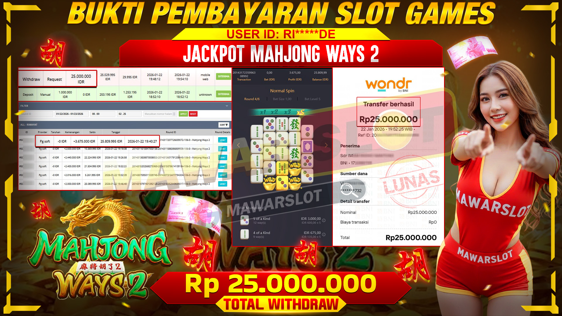 Modal Receh, Hasil Fantastis Mahjong Ways 2 Pecah!