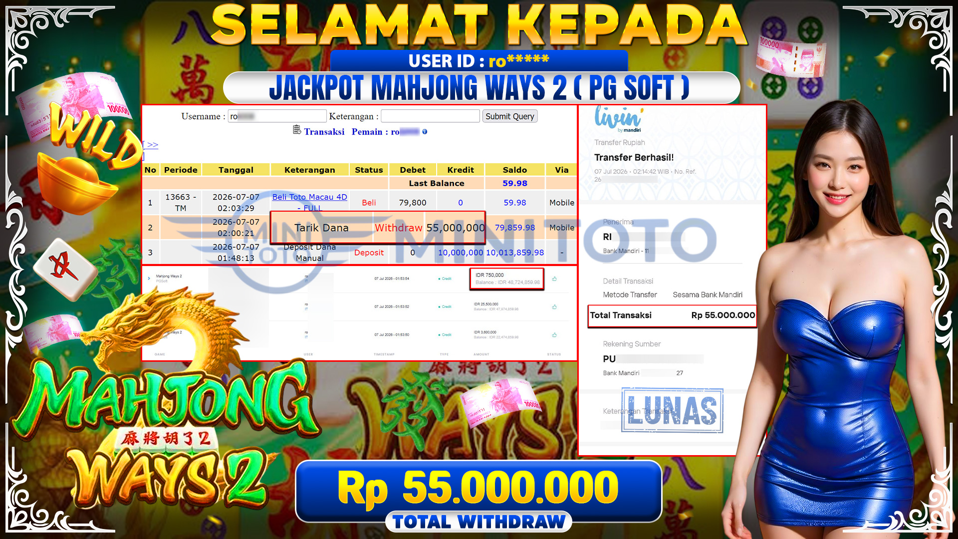BUKTI JACKPOT MAHJONG WAYS 2 - PG SOFT