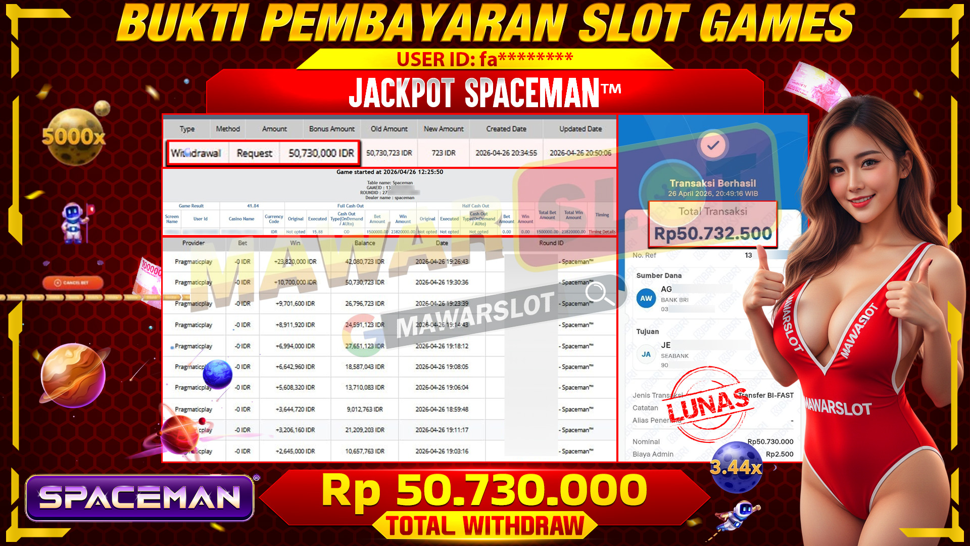 Spaceman Gacor Hari Ini: Terbang Tinggi Bawa Cuan Tanpa Batas!