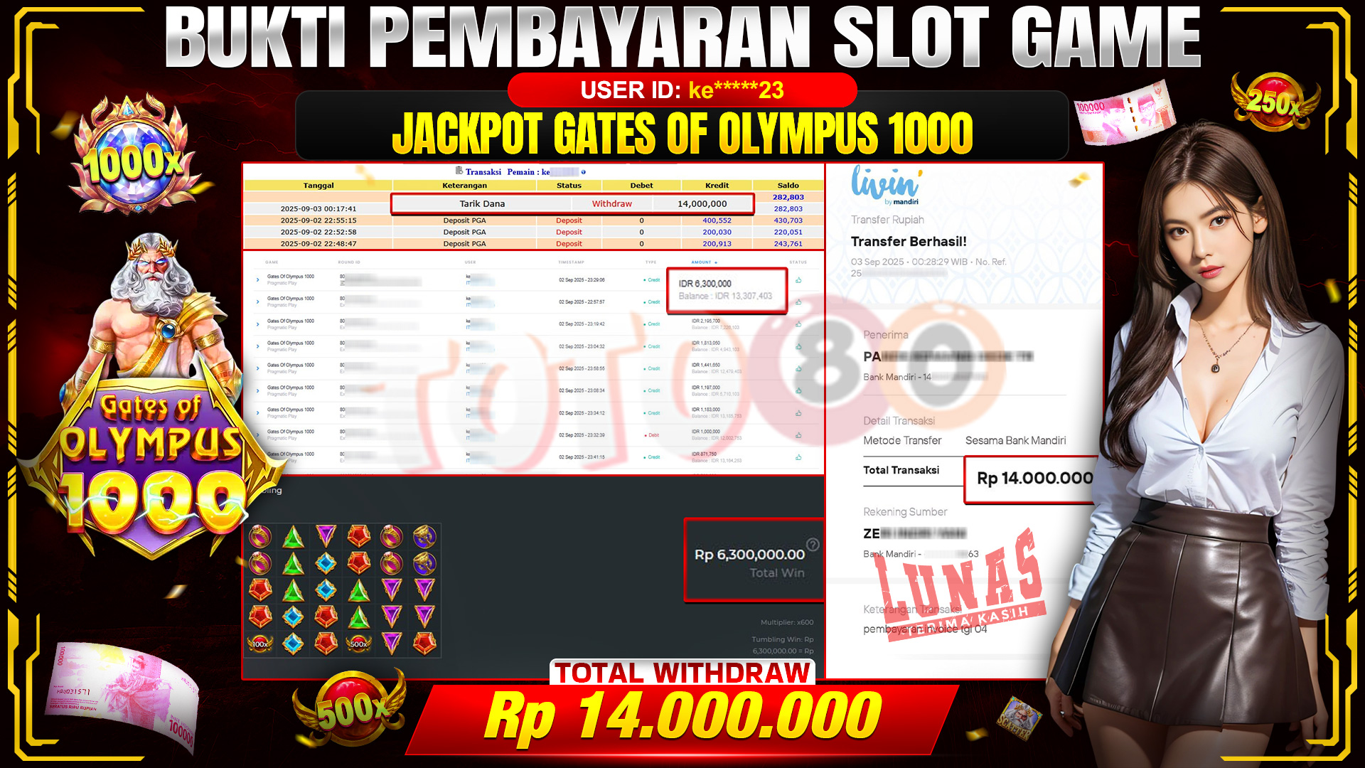 🎉 TOTO80 – JACKPOT SLOT GATES OF OLYMPUS 1000 RP.14,000,000,- TELAH DIBAYARKAN! 🎉