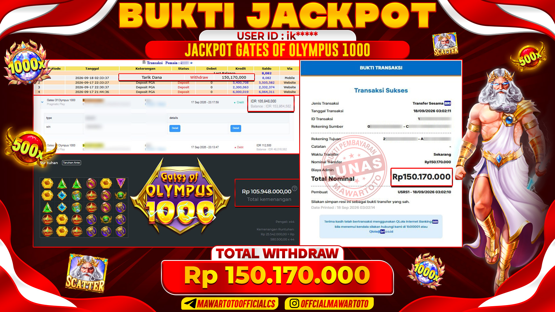 JACKPOT GATES OF OLYMPUS 1000