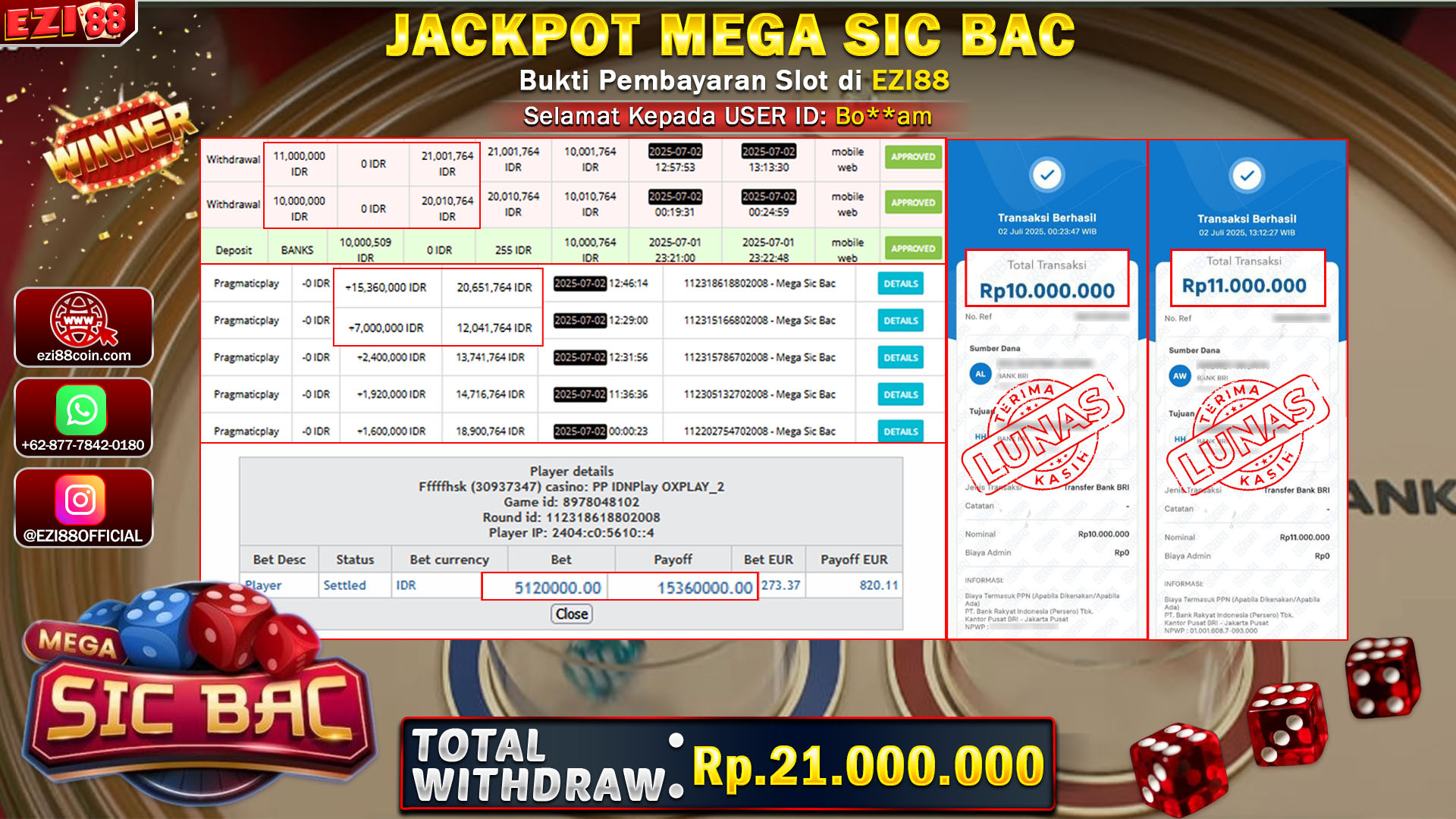 JACKPOT MEGA SIC BAC