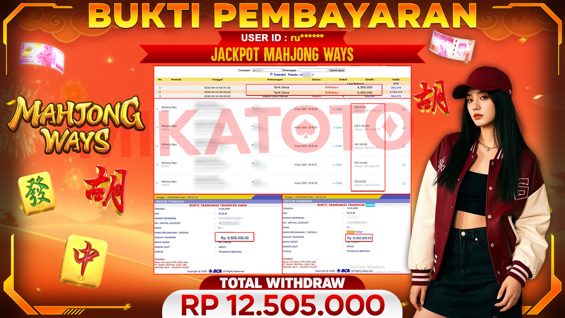 🏆 SELAMAT KEPADA PEMENANG JACKPOT DI Mahjong Ways - PGSoft 12,505,000🏆