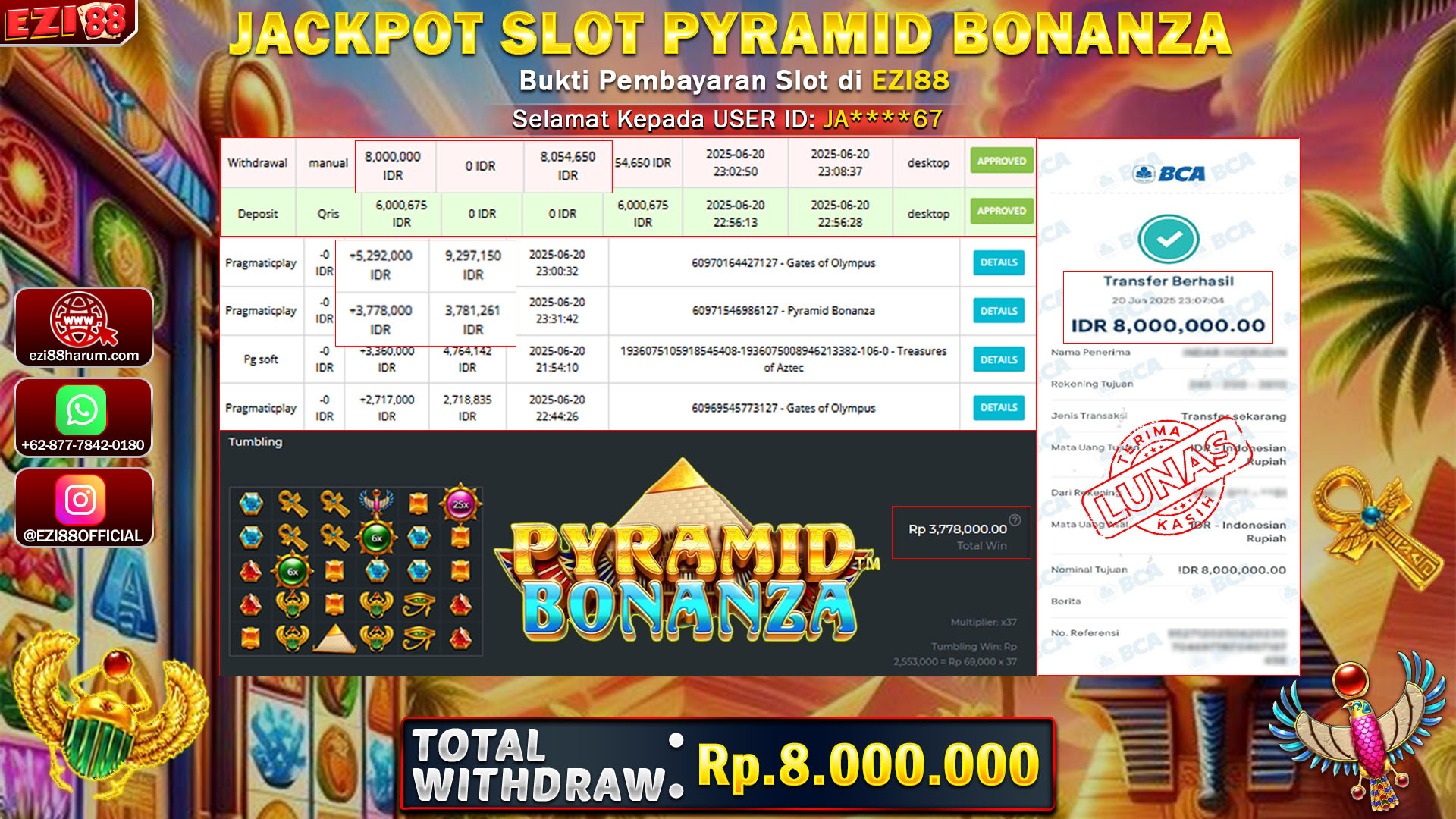 JACKPOT SLOT PYRAMID BONANZA