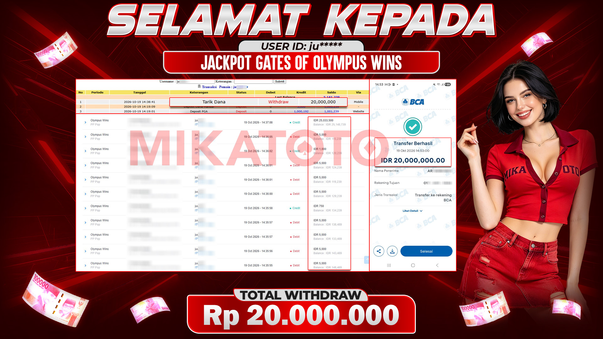 🏆 SELAMAT KEPADA PEMENANG JACKPOT DI Olympus Wins - PP Pop 20,000,000🏆