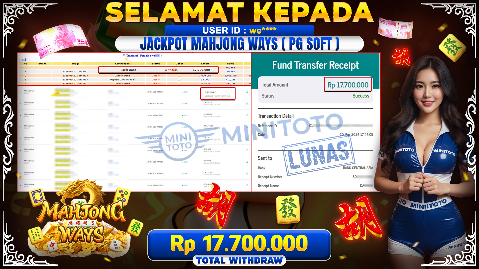 BUKTI JACPOT Mahjong Ways - PGSoft