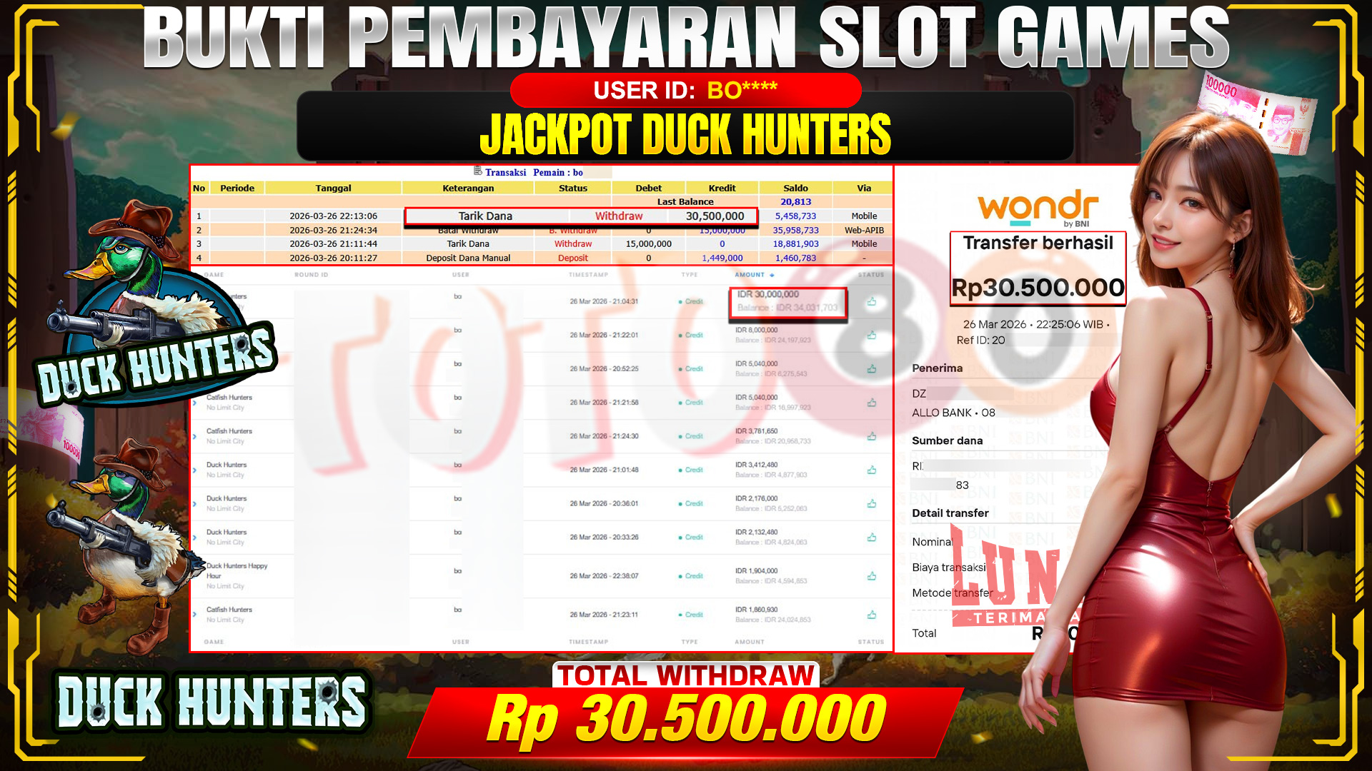 💰🎉 TOTO80 – JACKPOT NOLIMIT CITY DUCK HUNTERS RP. 30,500,000,- TELAH DIBAYARKAN! 💰🎉