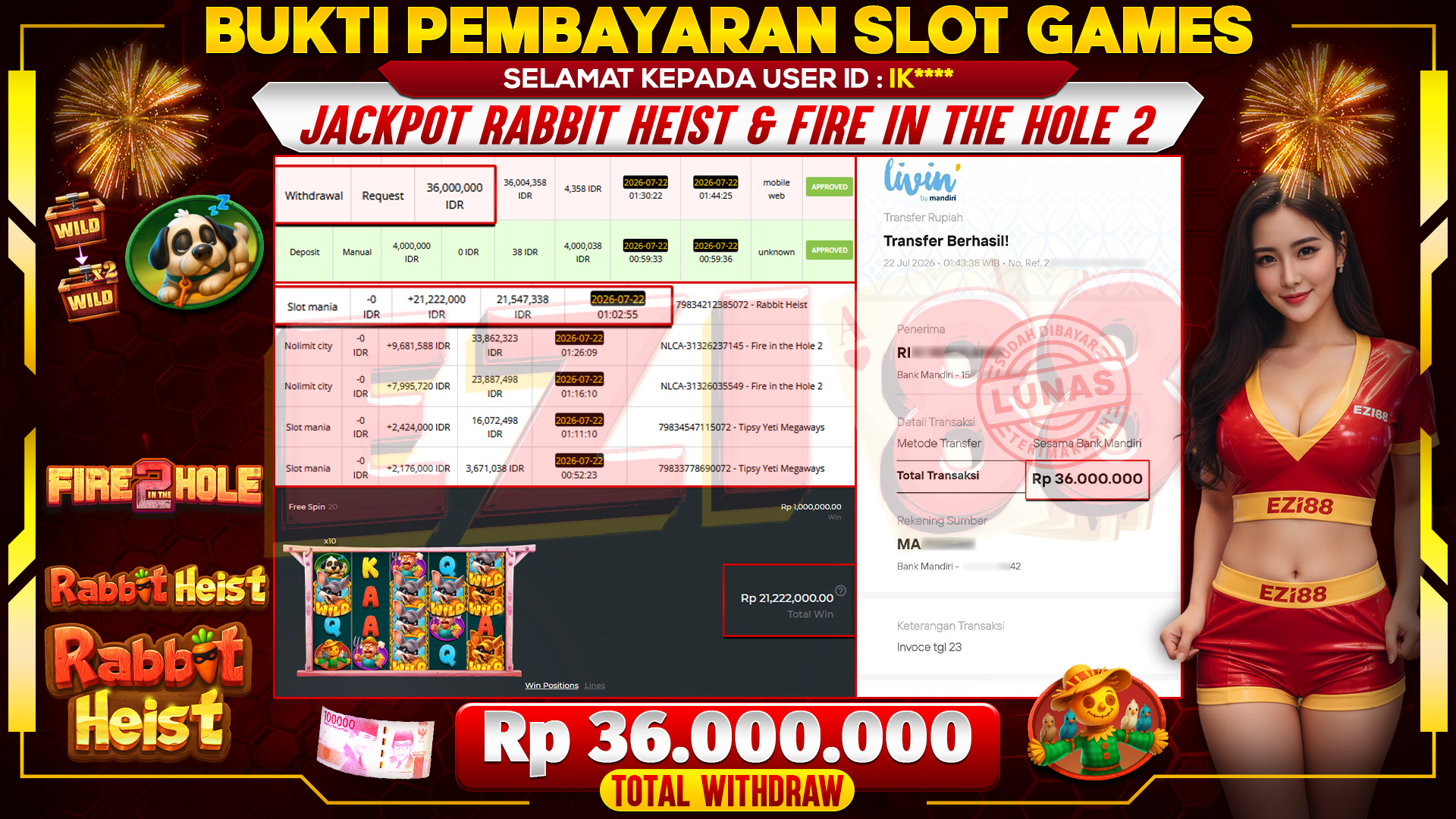 JACKPOT RABBIT HEIST & FIRE IN THE HOLE 2