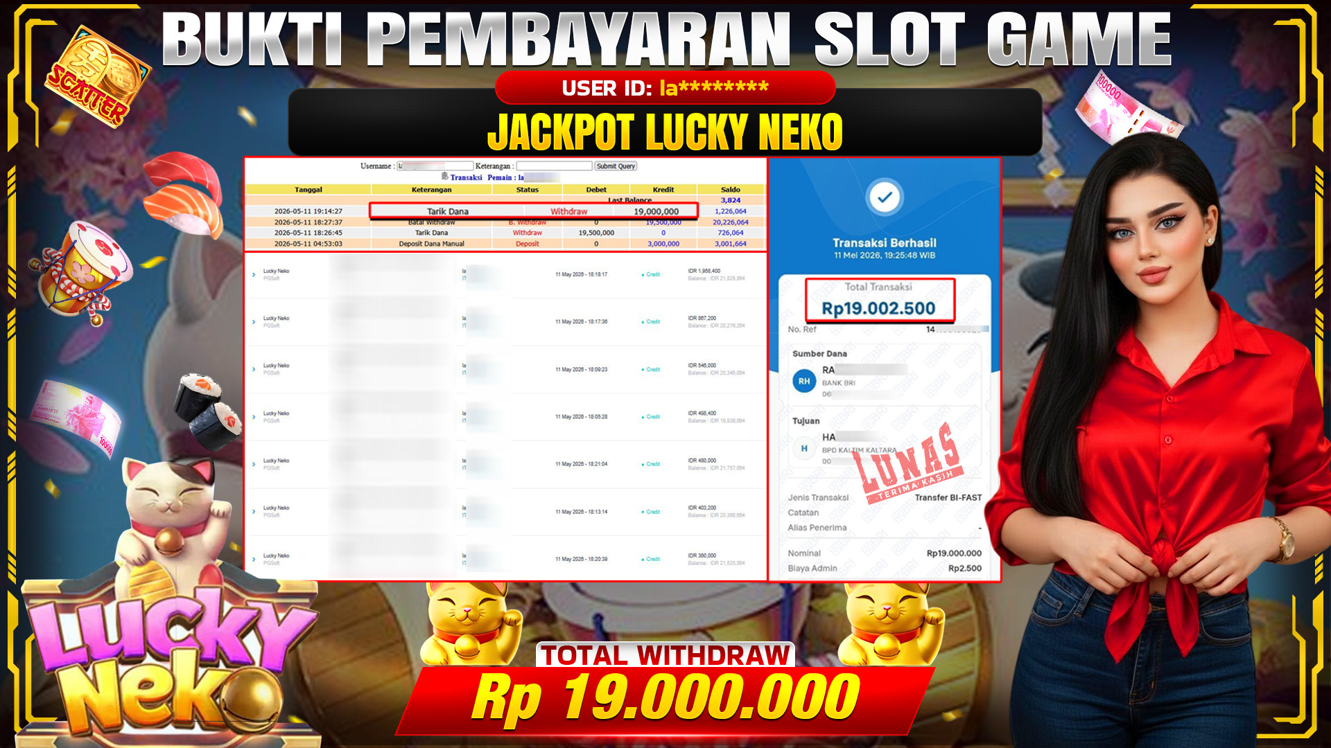 💰🎉 TOTO80 – JACKPOT SLOT LUCKY NEKO RP. 19,000,000,- TELAH DIBAYARKAN! 💰🎉 