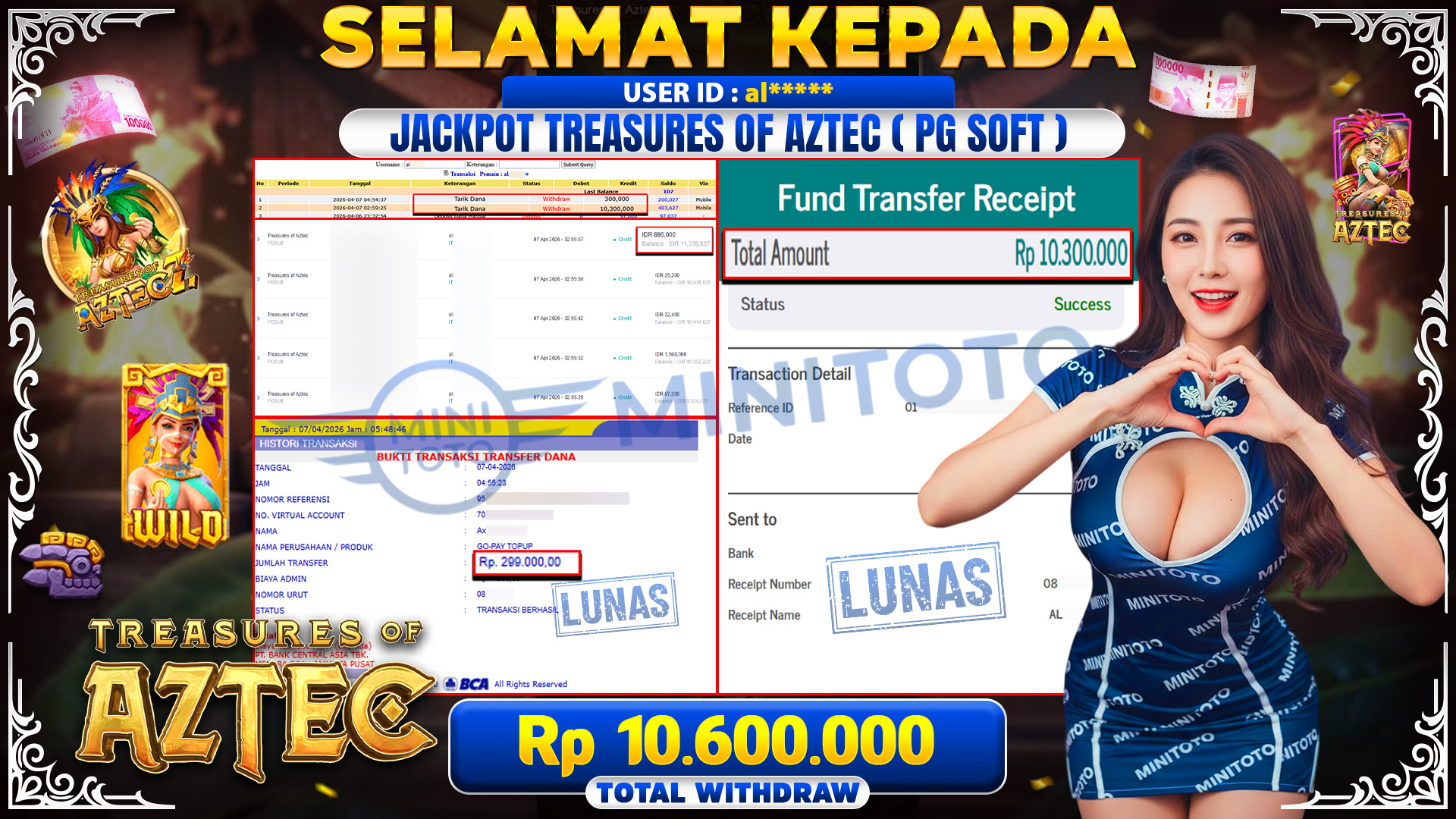 BUKTI JACPOT Treasures of Aztec  - PGSoft