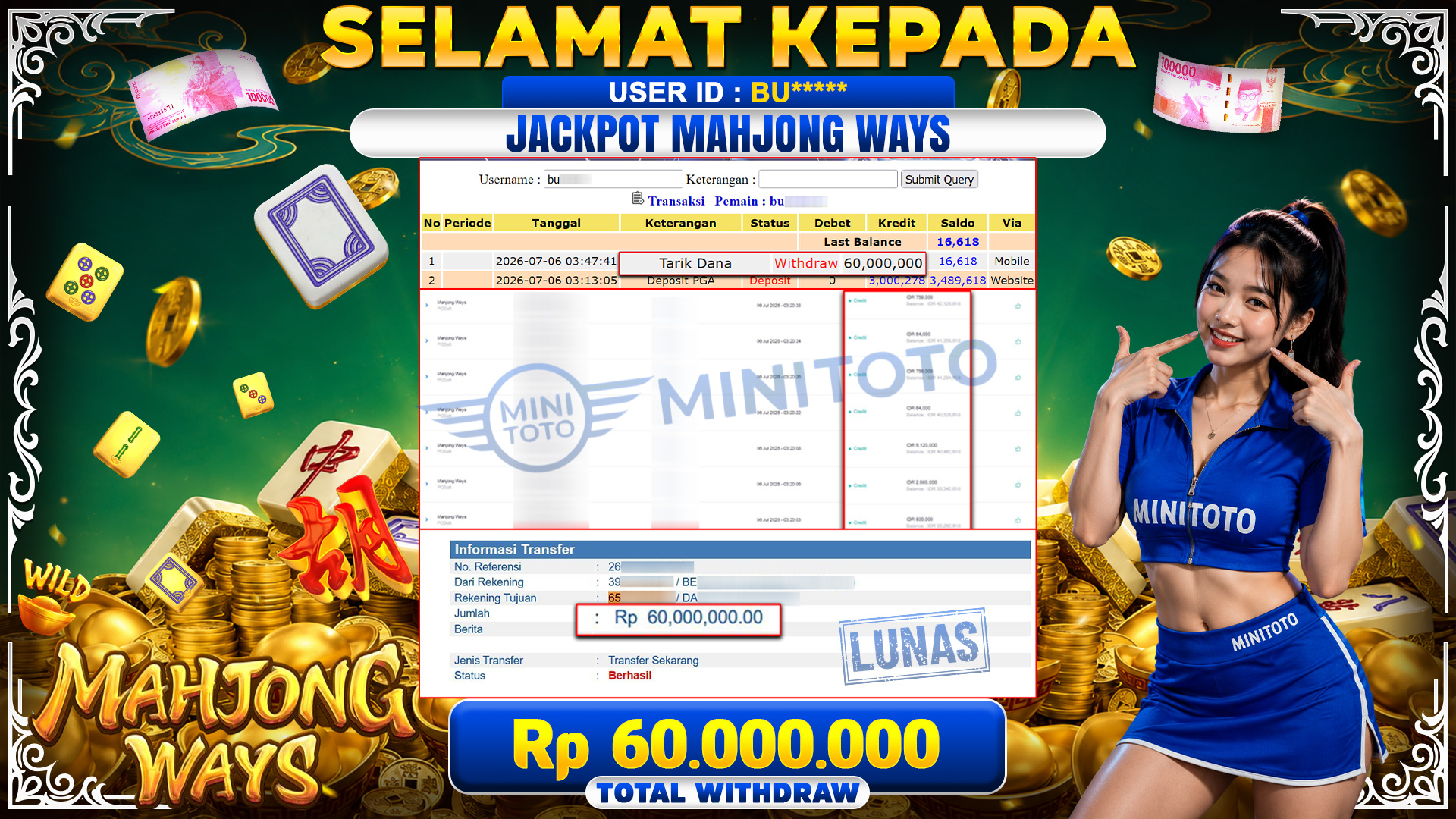 BUKTI JACKPOT MAHJONG WAYS - PG SOFT