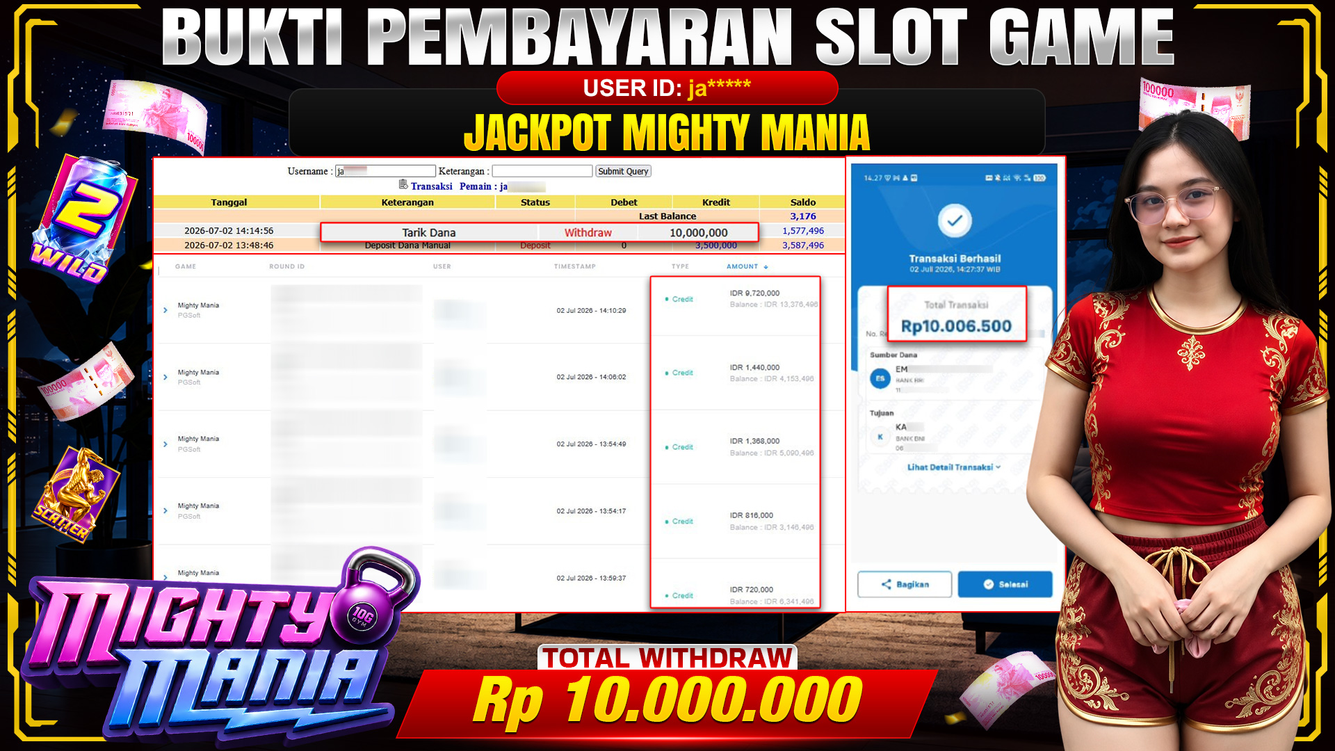 💰🎉 TOTO80 –  JACKPOT MIGHTY MANIA  RP. 10,000,000,- TELAH DIBAYARKAN!💰🎉