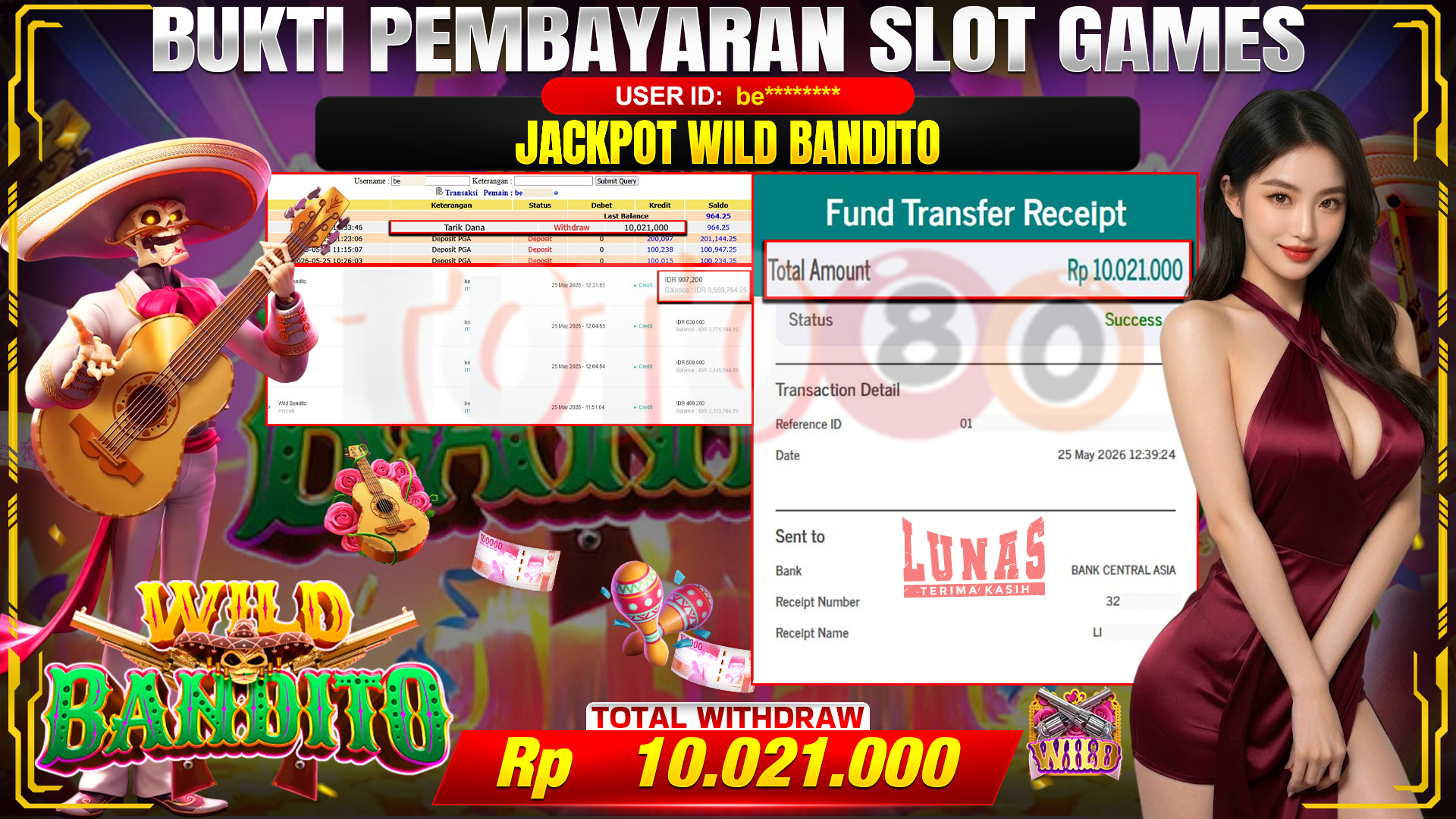 💰🎉 TOTO80 – JACKPOT SLOT WILD BANDITO RP. 10,021,000,-  TELAH DIBAYARKAN!💰🎉