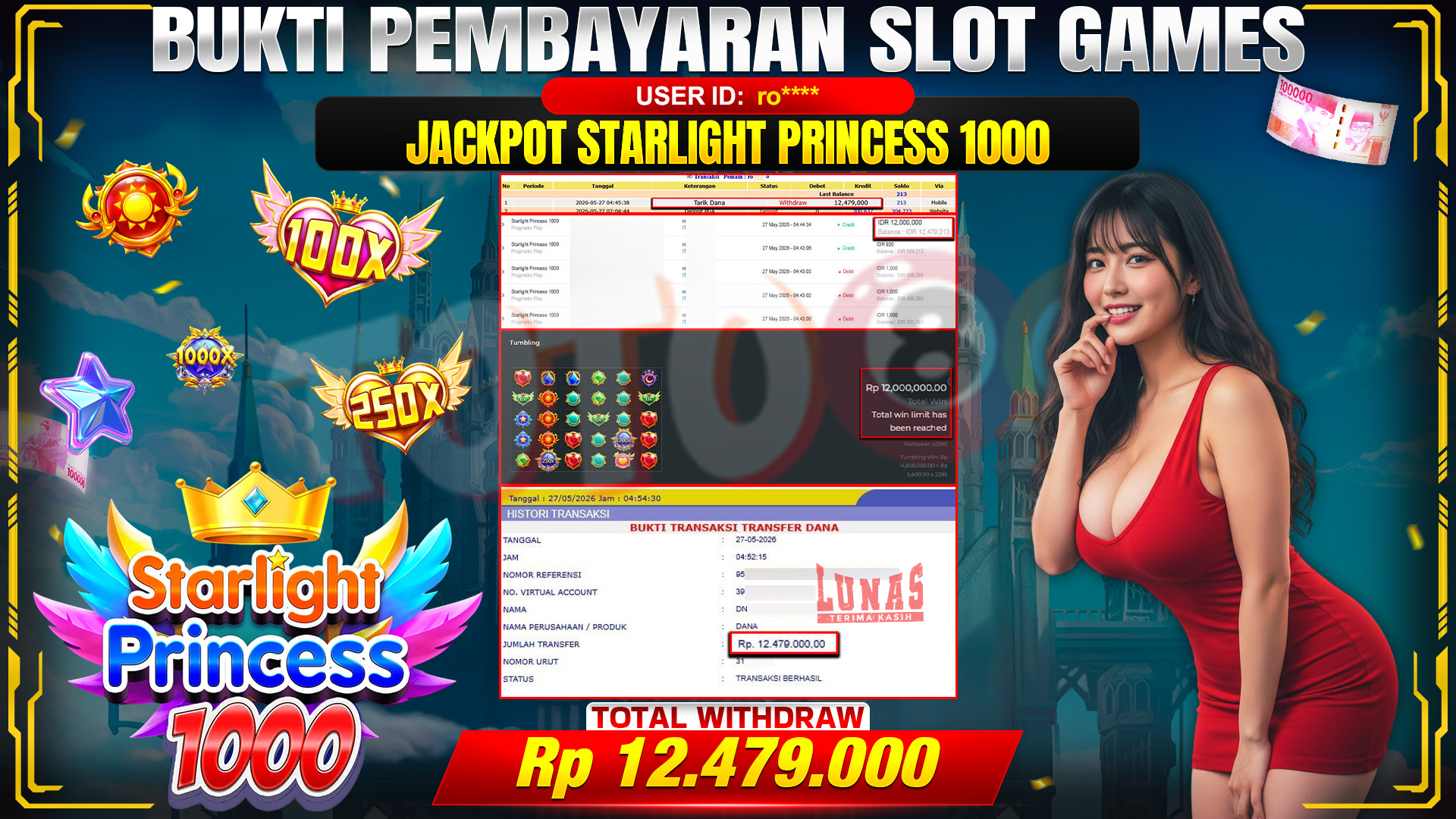💰🎉 TOTO80 – JACKPOT SLOT STARLIGHT PRINCESS 1000 RP. 12,479,000,- TELAH DIBAYARKAN!💰🎉