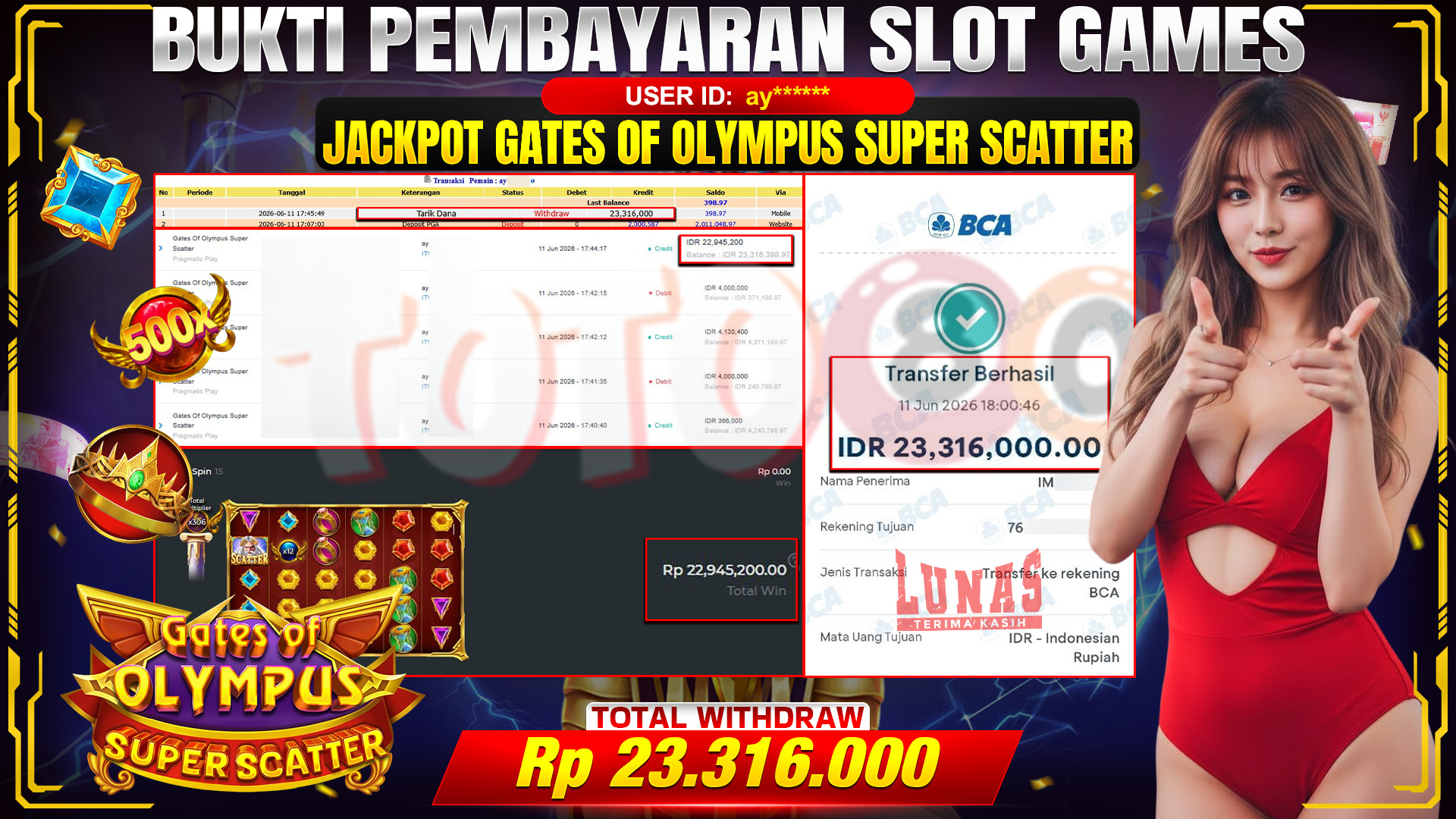 💰🎉 TOTO80 – JACKPOT SLOT GATES OF OLYMPUS SUPER SCATTER RP. 23,316,000,-   TELAH DIBAYARKAN!💰🎉