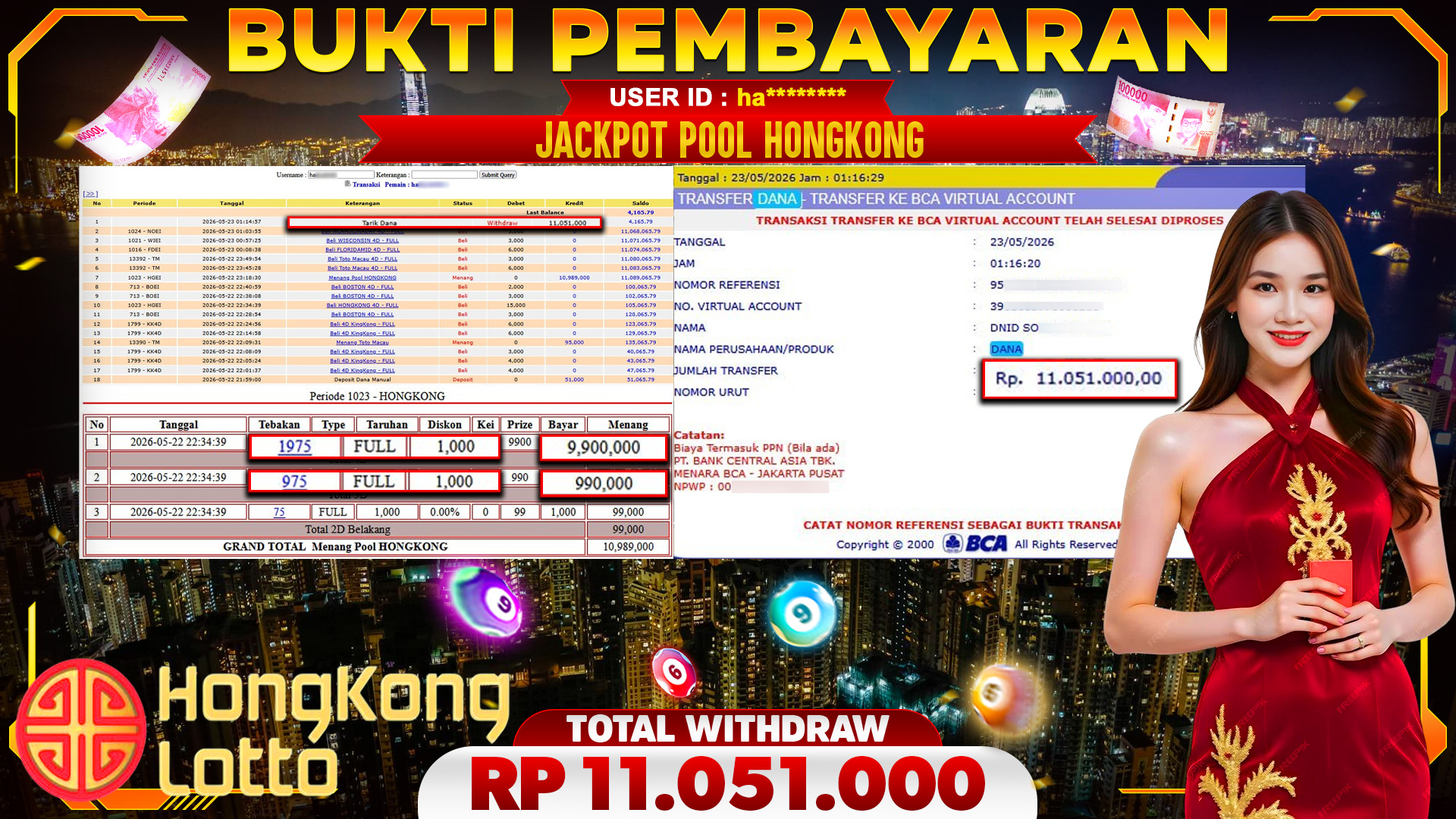 🏆 SELAMAT KEPADA PEMENANG JACKPOT DI POOL HONGKONG - TOGEL 11,051,000🏆