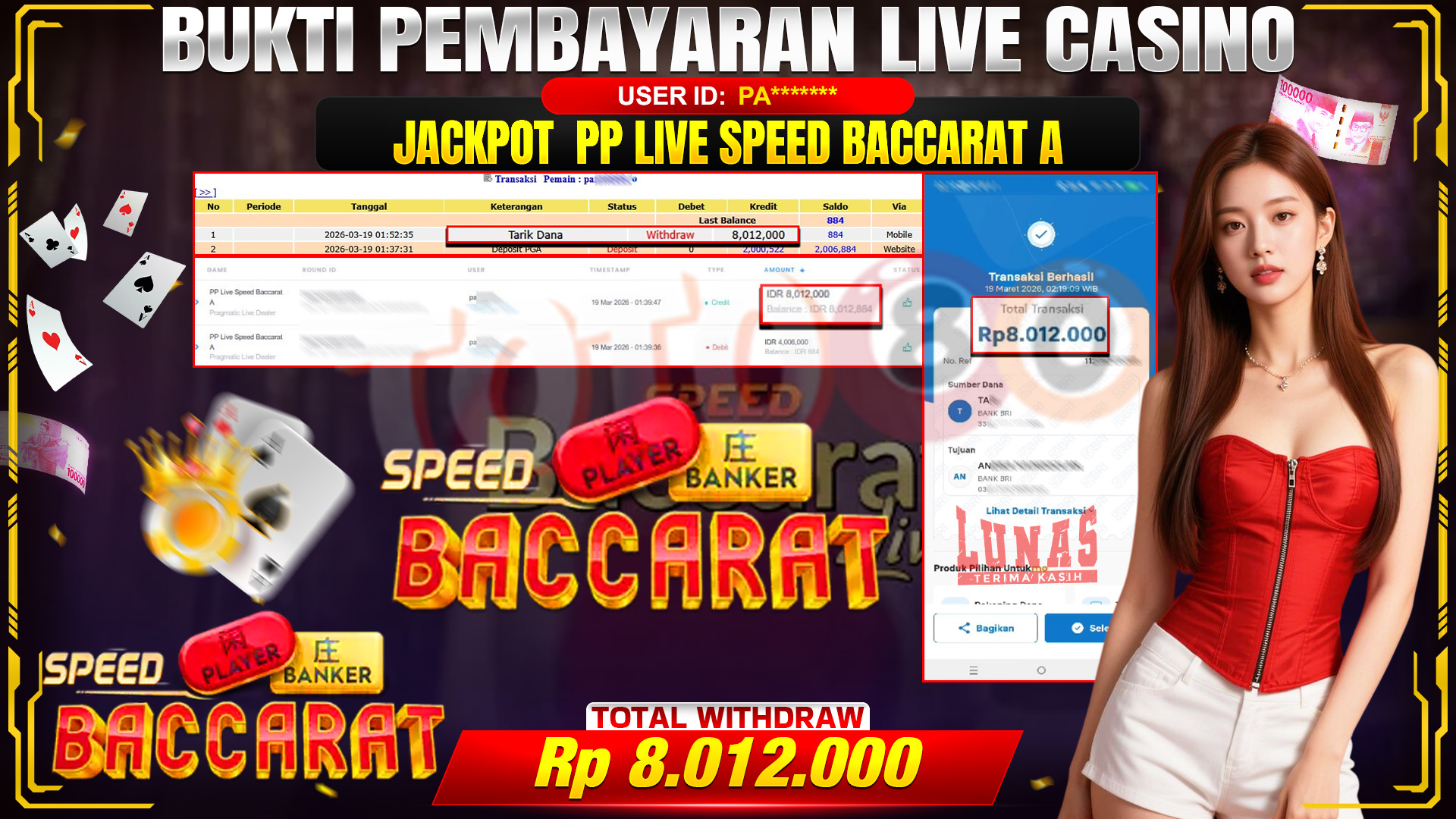 💰🎉 TOTO80 – JACKPOT SPEED BACCARAT A RP. 8,012,000,- TELAH DIBAYARKAN!💰🎉
