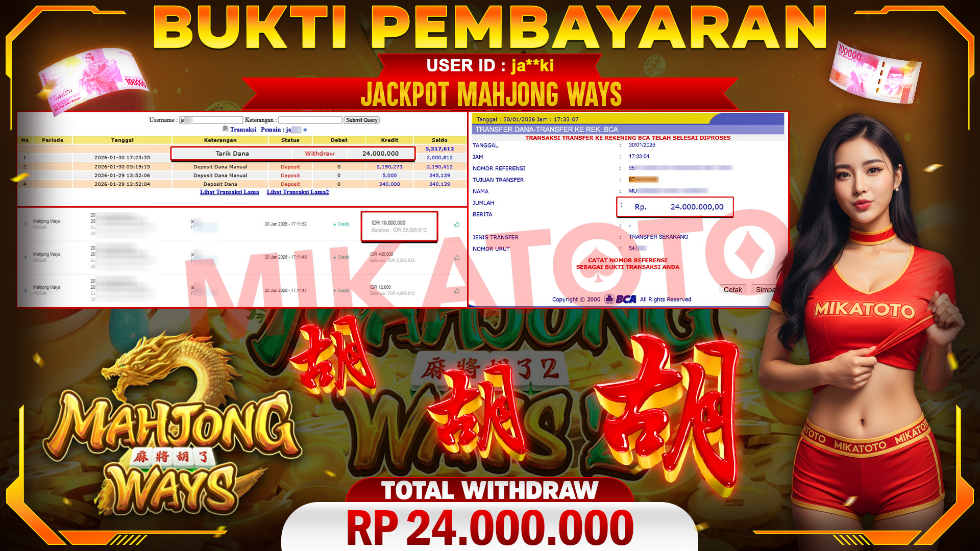🏆 SELAMAT KEPADA PEMENANG JACKPOT DI Mahjong Ways - PGSoft 24,000,000🏆