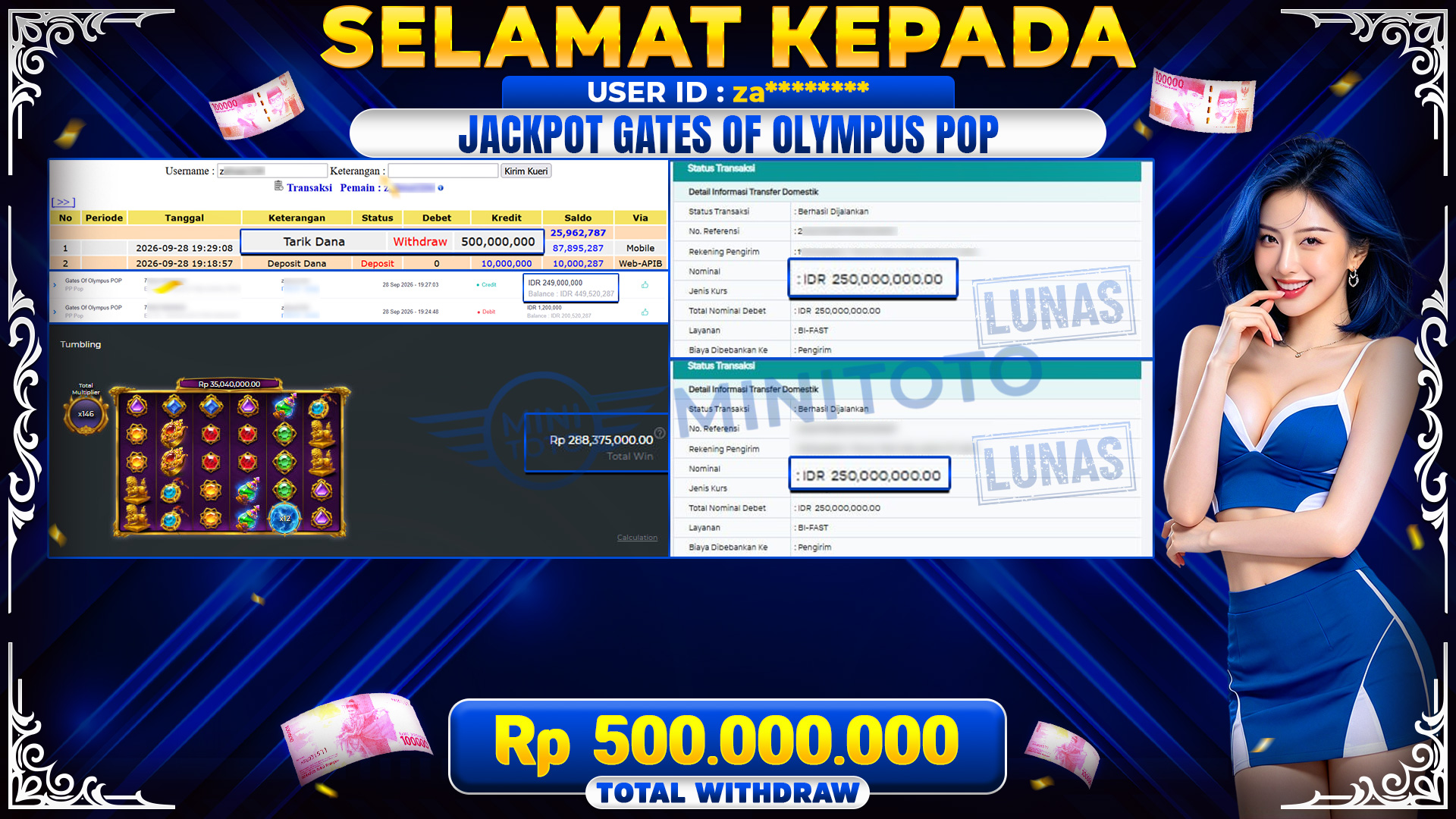 BUKTI JACKPOT GATES OF OLYMPUS POP - PP POP 