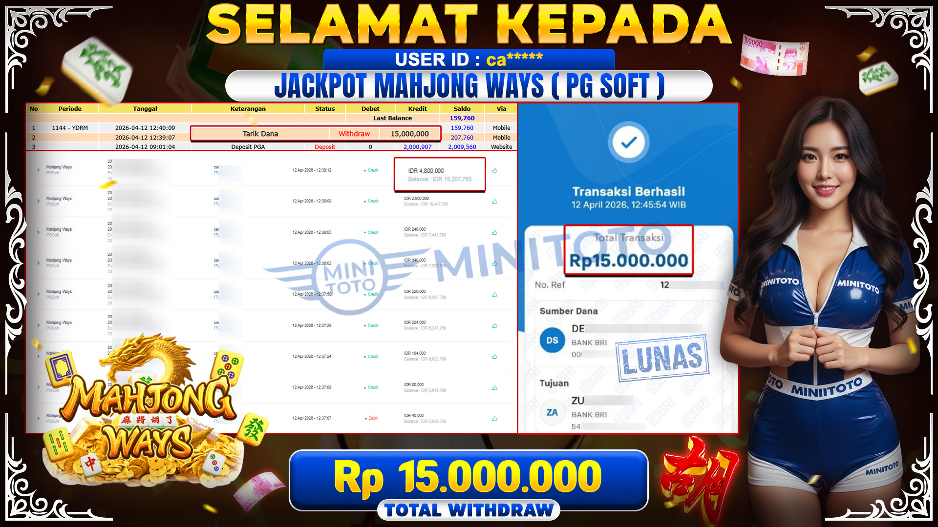 BUKTI JACPOT Mahjong Ways - PGSoft