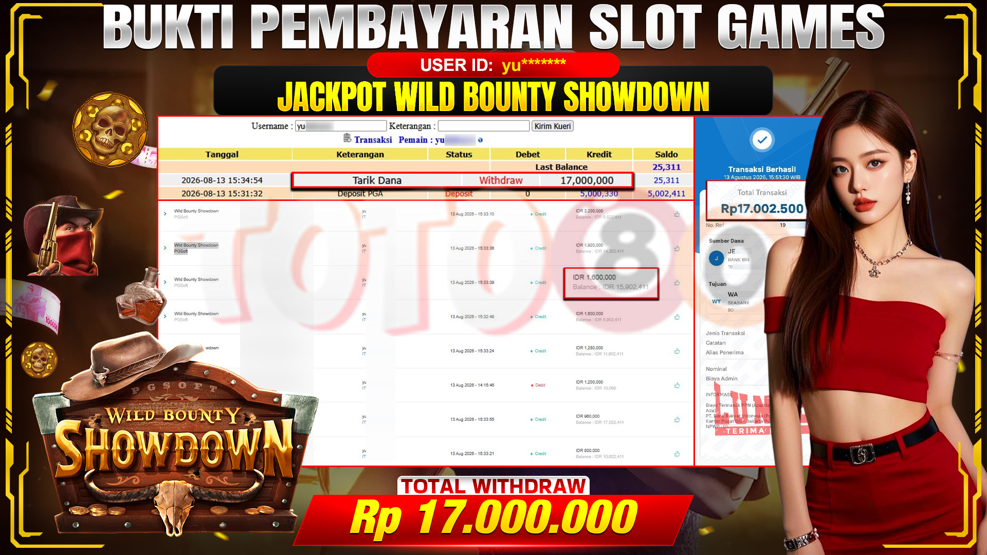 💰🎉 TOTO80 – JACKPOT SLOT WILD BOUNTY SHOWDOWN  RP. 17,000,000,- TELAH DIBAYARKAN!💰🎉