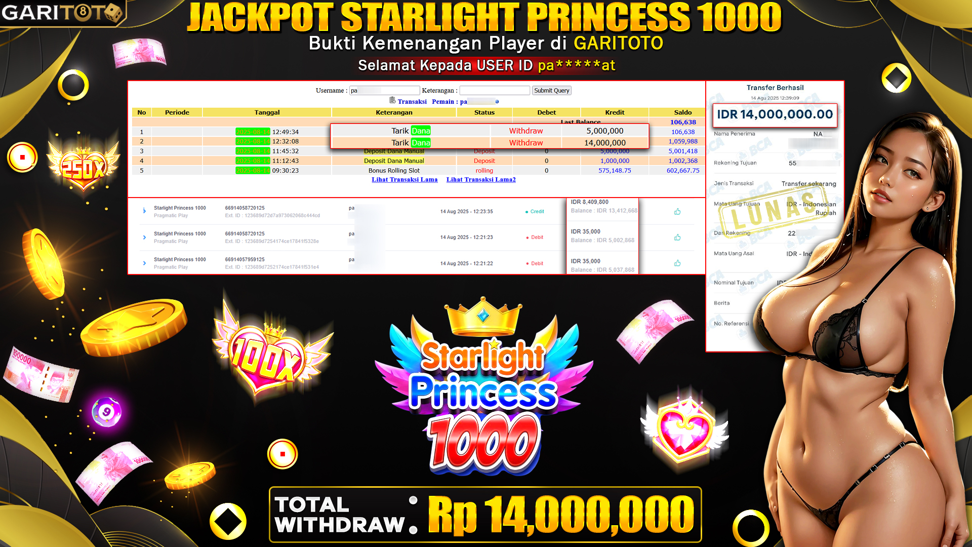 JACKPOT STARLIGHT PRINCESS 1000
