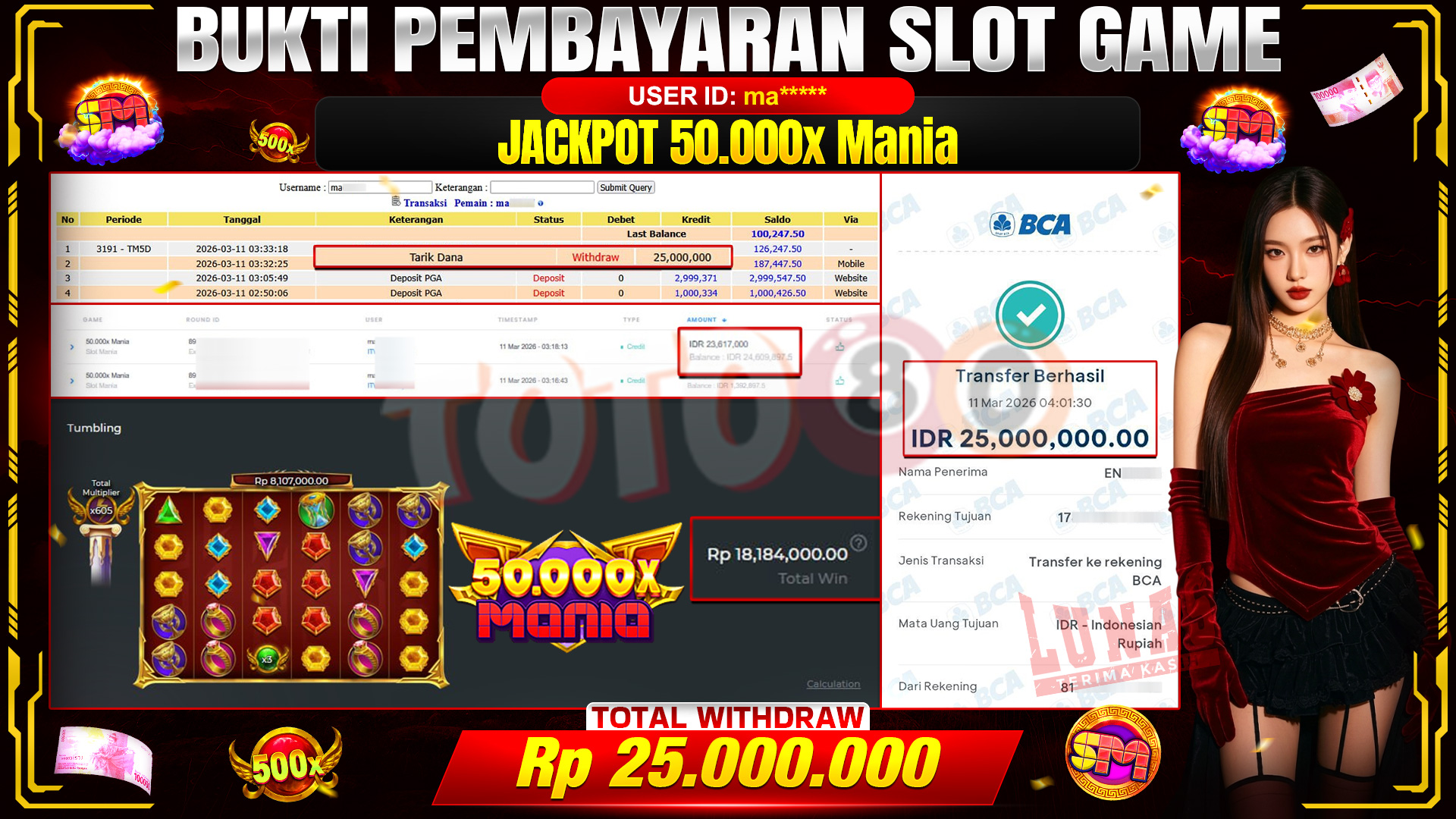 🎉 TOTO80 – JACKPOT SLOT 50.000X MANIA  RP. 25,000,000,- TELAH DIBAYARKAN! 🎉