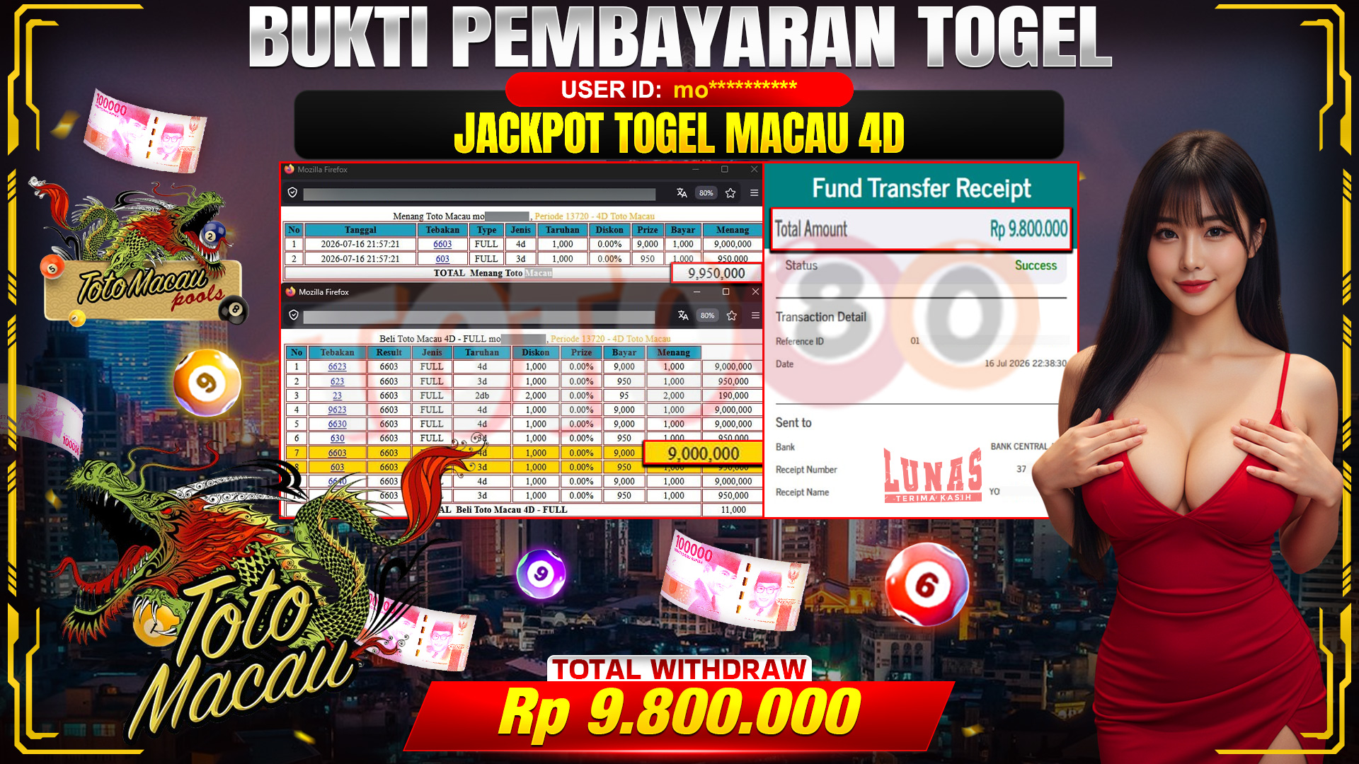 💰🎉 TOTO80 – JACKPOT TOGEL TOTO MACAU 4D RP. 9,800,000,- TELAH DIBAYARKAN!💰🎉