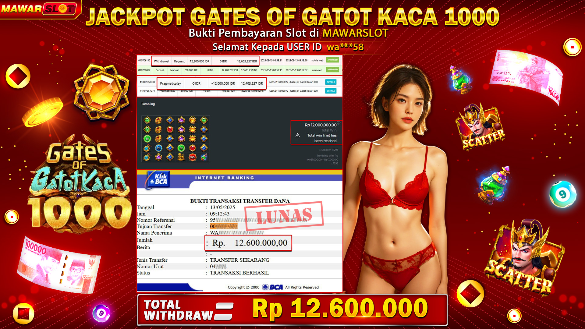 Keperkasaan Gatot Kaca Hadirkan Maxwin! Member Mawarslot Raih Rp12 Juta dari Langit Seribu Petir