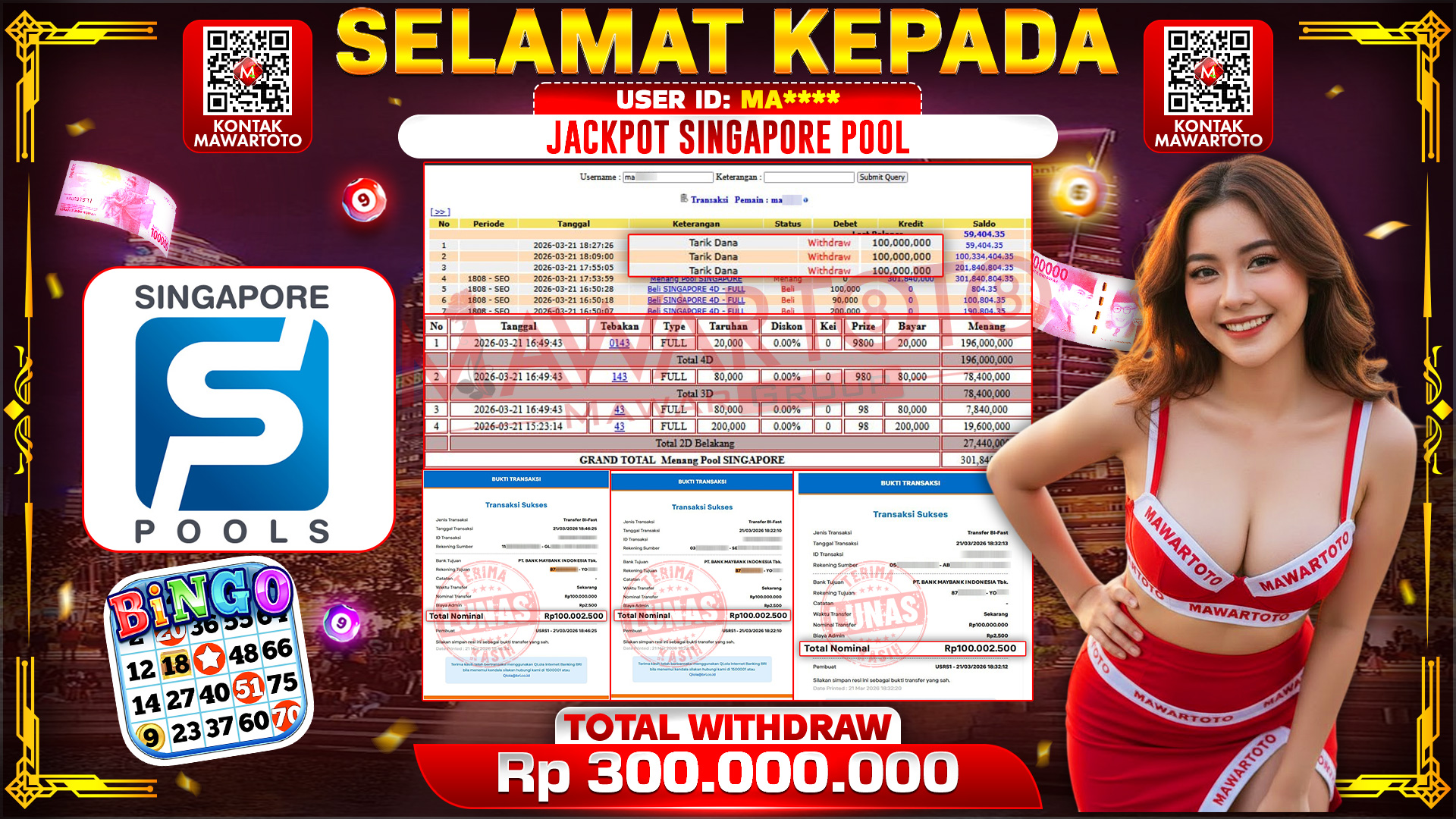 JACKPOT SINGAPORE POOL