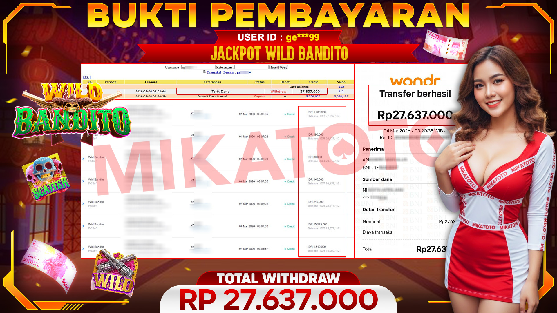 🏆 SELAMAT KEPADA PEMENANG JACKPOT DI Wild Bandito - PGSoft 27,637,000🏆